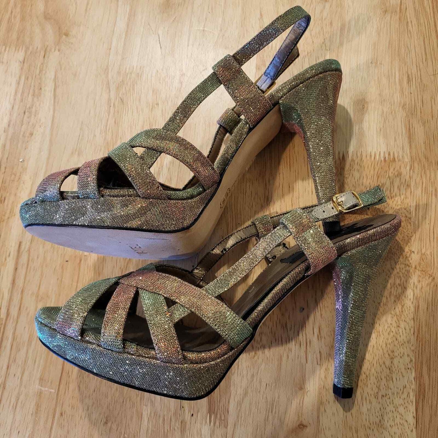 Rainbow Leopard Metalic Strappy 8m 4" Heel