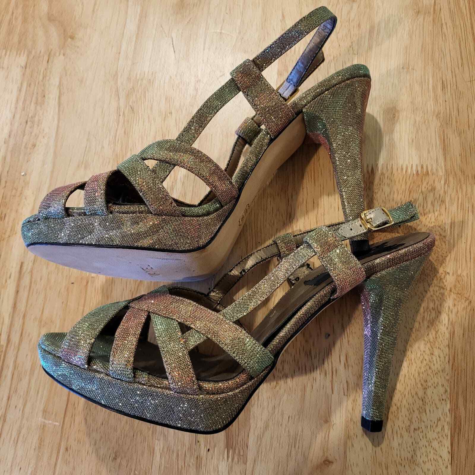 Rainbow Leopard Metalic Strappy 8m 4" Heel
