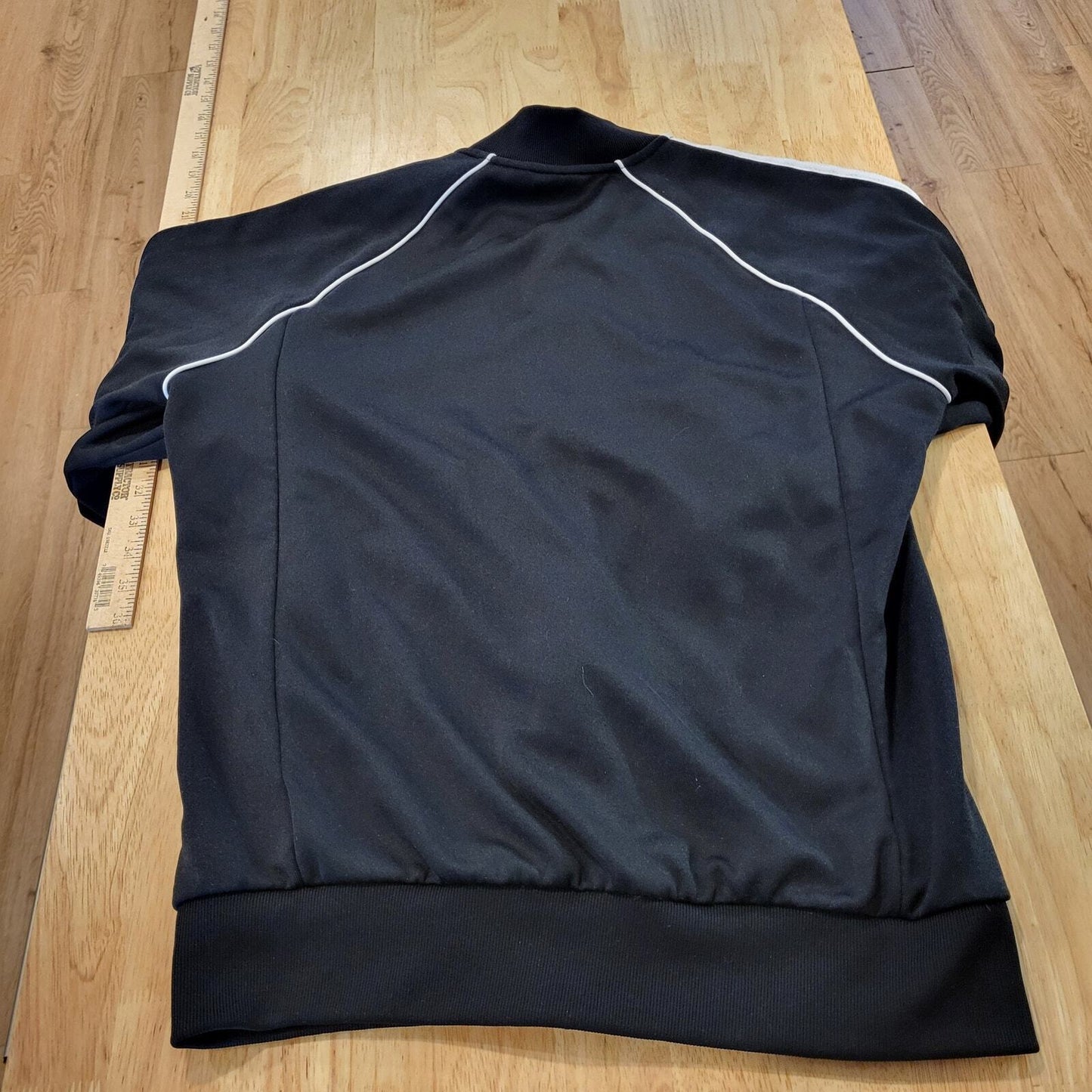 Large Adidas Originals Black Track Jacket long sleeve pockets zip