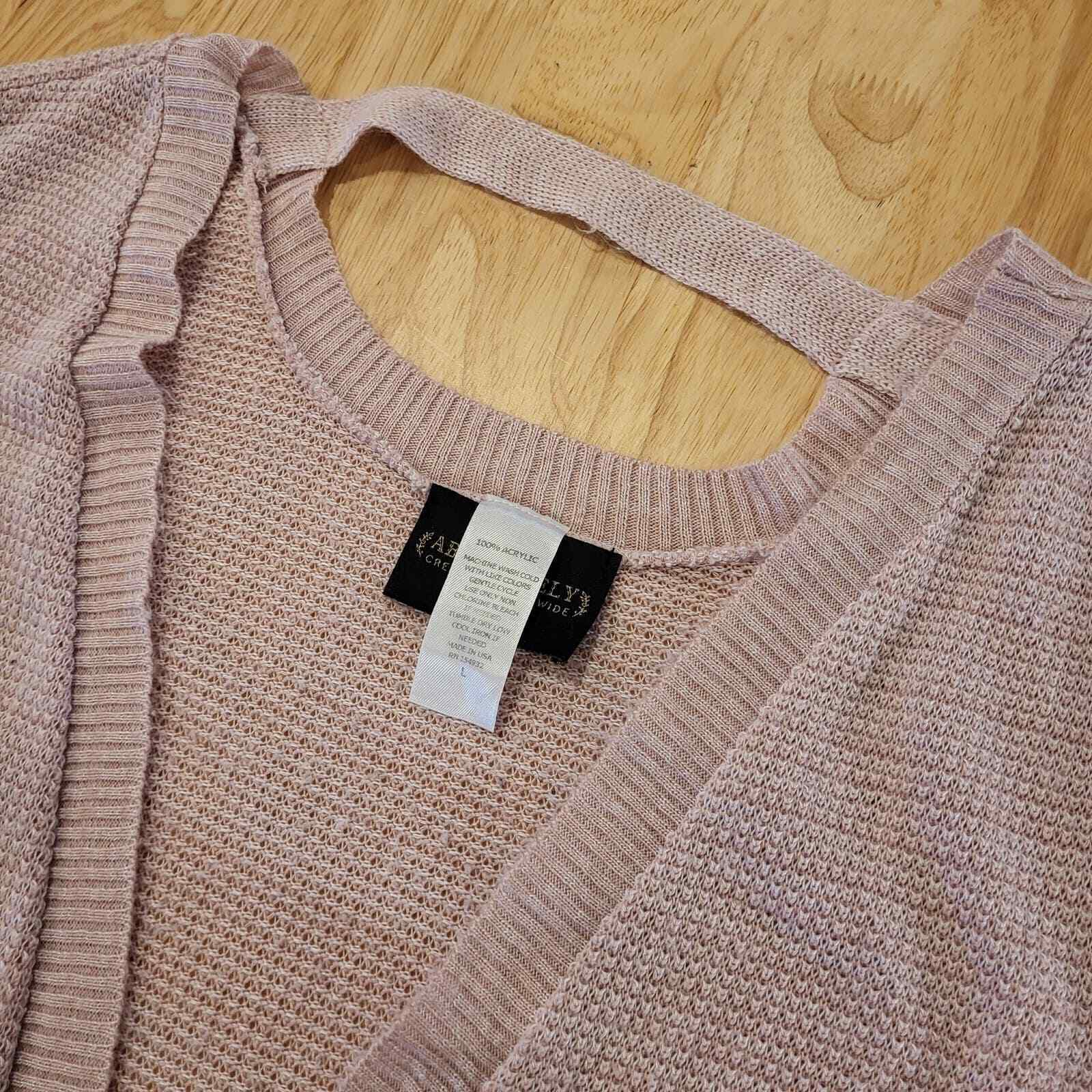 Pink Knit Cardigan Back Cutout Curved Hem Long Sleeve Balletcore