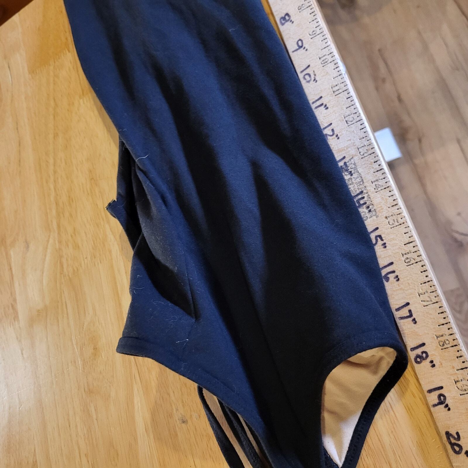 Treelance Black Spaghetti Strap Full Body Black Leotard Organic Cotton Spandex 