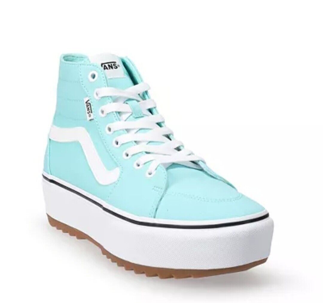 New In Box Turquoise Vans Filmore Hi Tapered Platform ST women high-top shoes 10