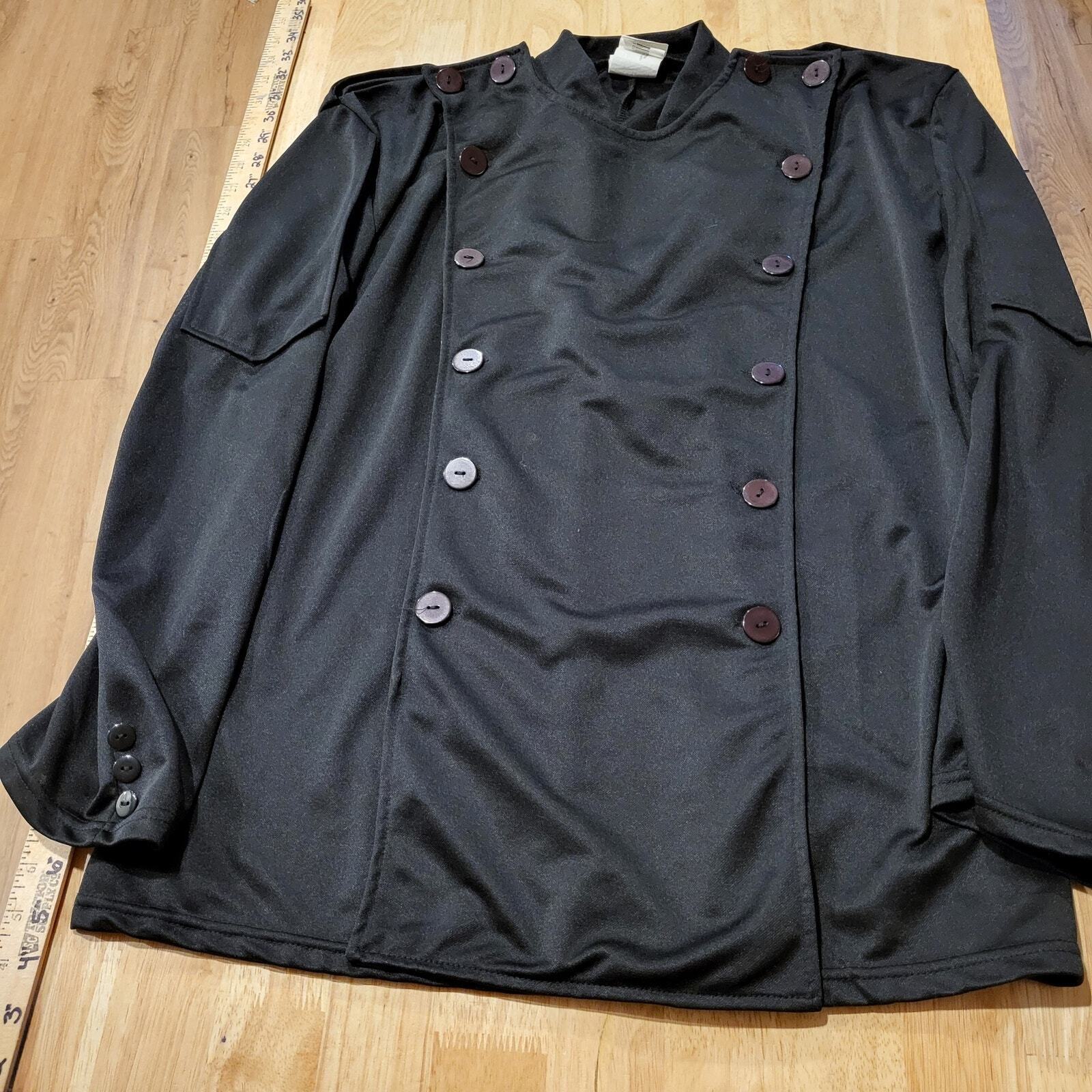 Green Hornet Costume Top Black Button Polyester Adult Medium/Large Halloween