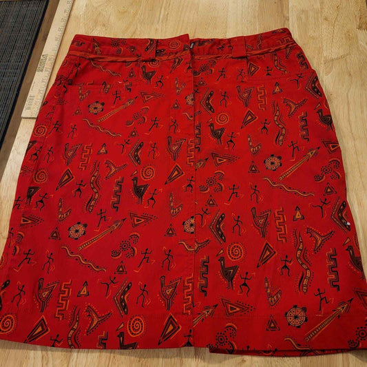 Titania Australian red printed golf skirt pocket size 10