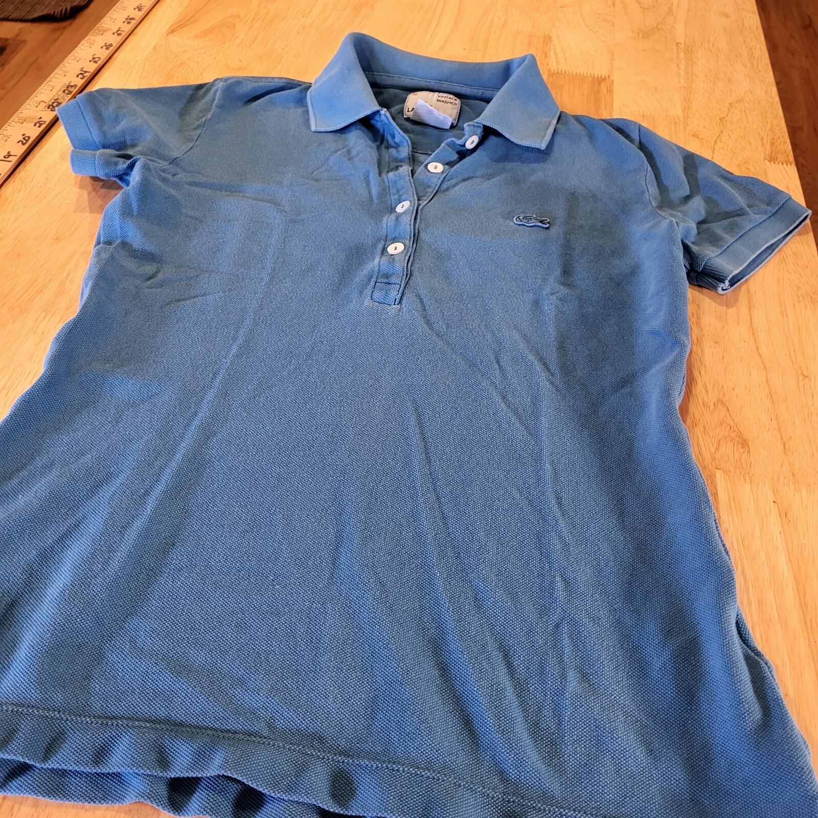 Lacoste Blue Polo 100% Cotton Short Sleeve Size 36