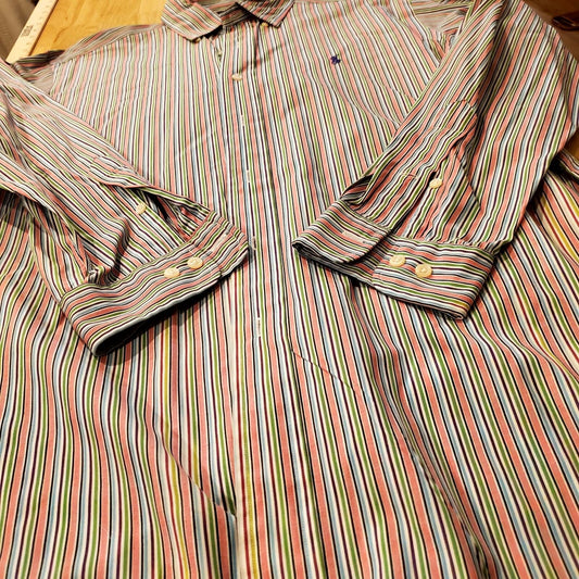 Ralph Lauren Pastel Colorful Striped Classic Fit Men's Button Down 32/33 Collard