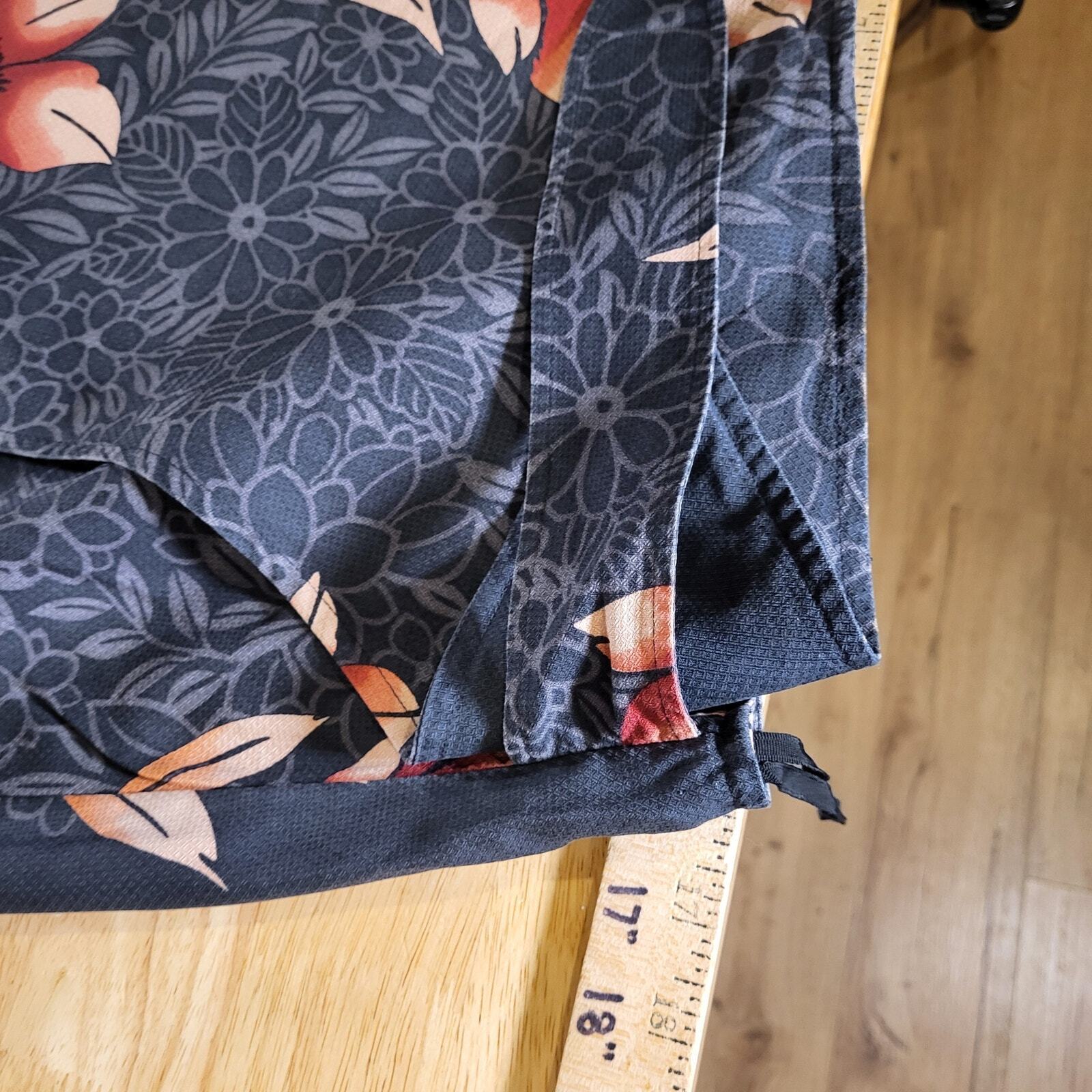 Tommy Bahama 100% silk Hawaiian pink charcoal Floral tie straight collard set