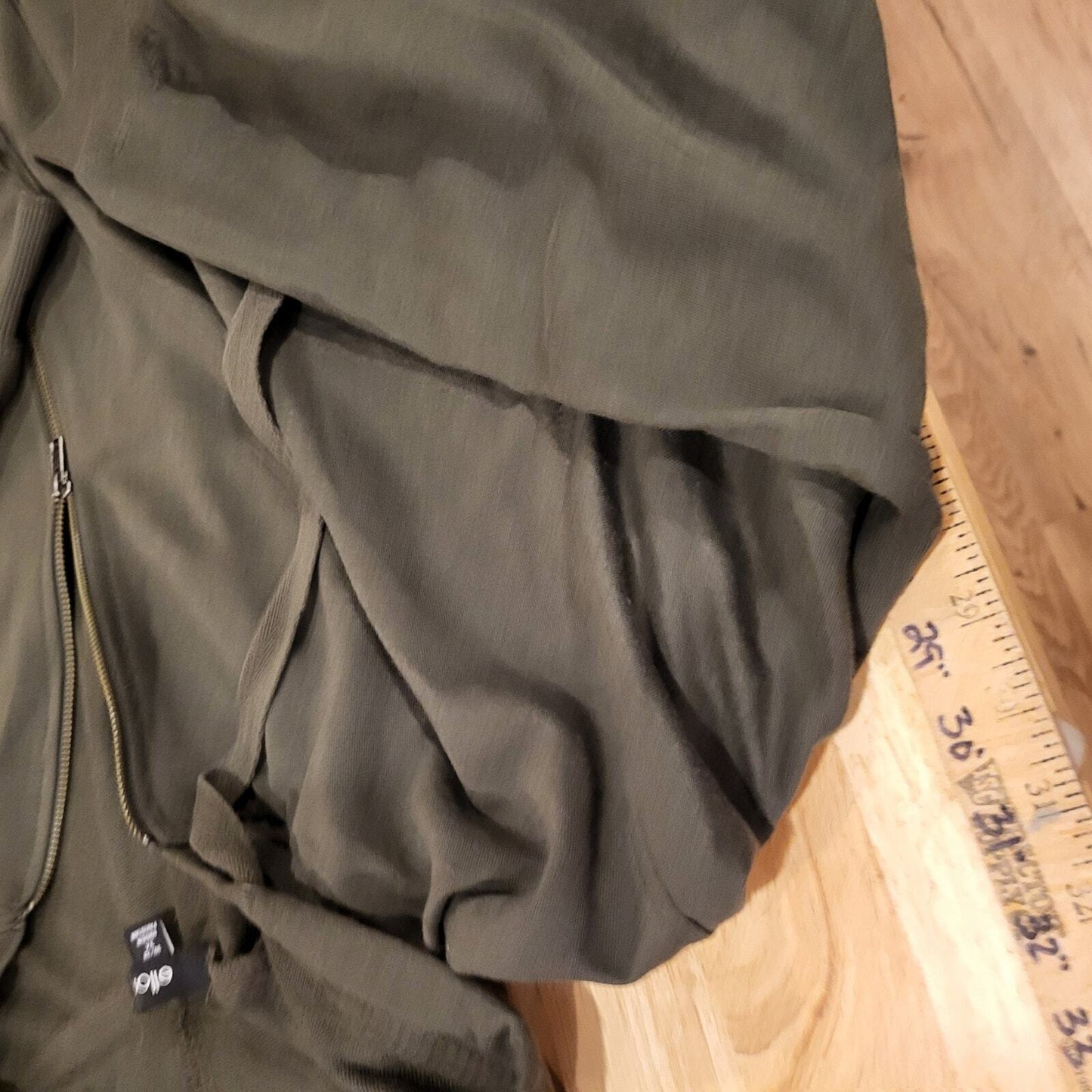 Ellos Hunter Green 3X Long Zip Front Hoodie Super Soft & Stretchy 34" Pit to Pit