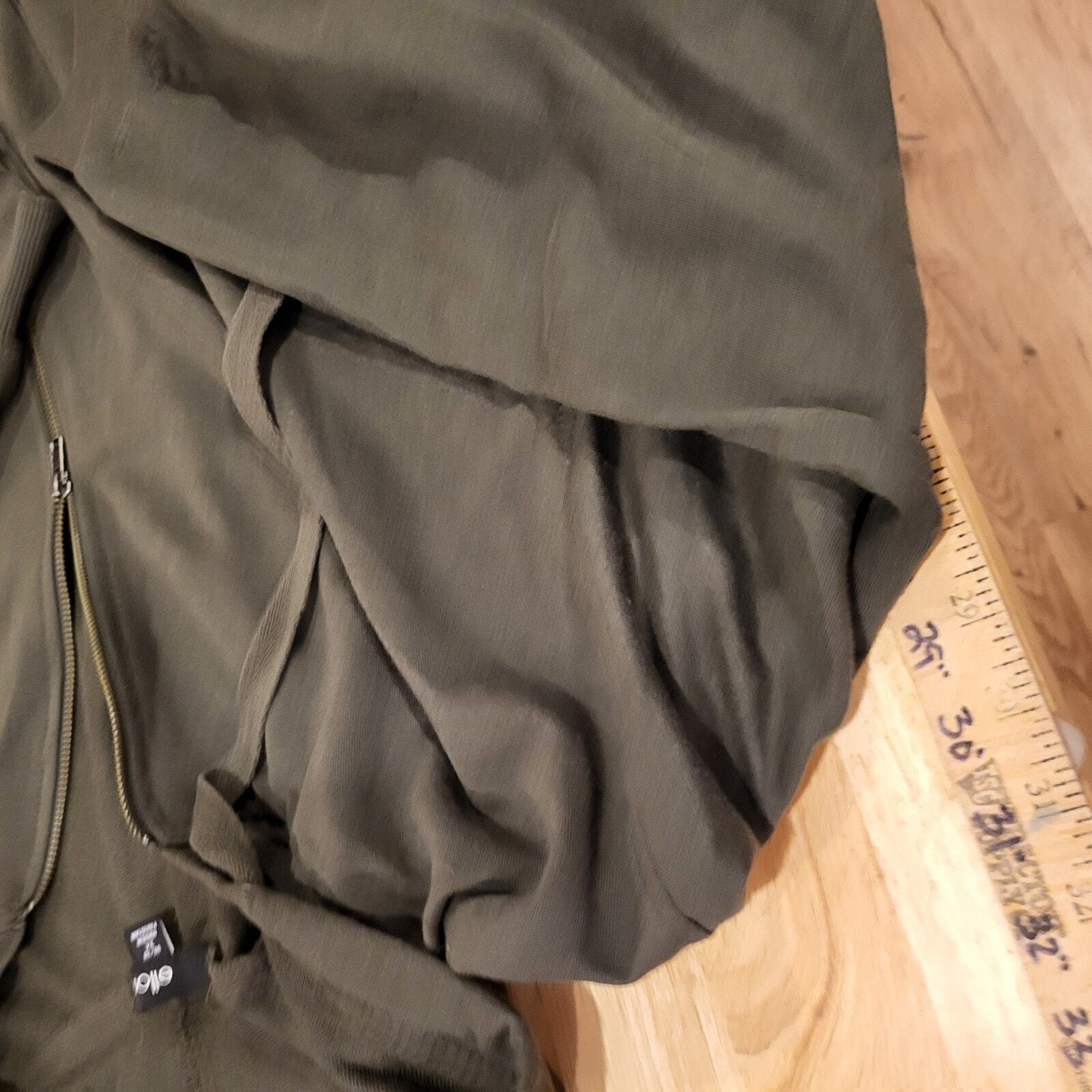 Ellos Hunter Green 3X Long Zip Front Hoodie Super Soft & Stretchy 34" Pit to Pit