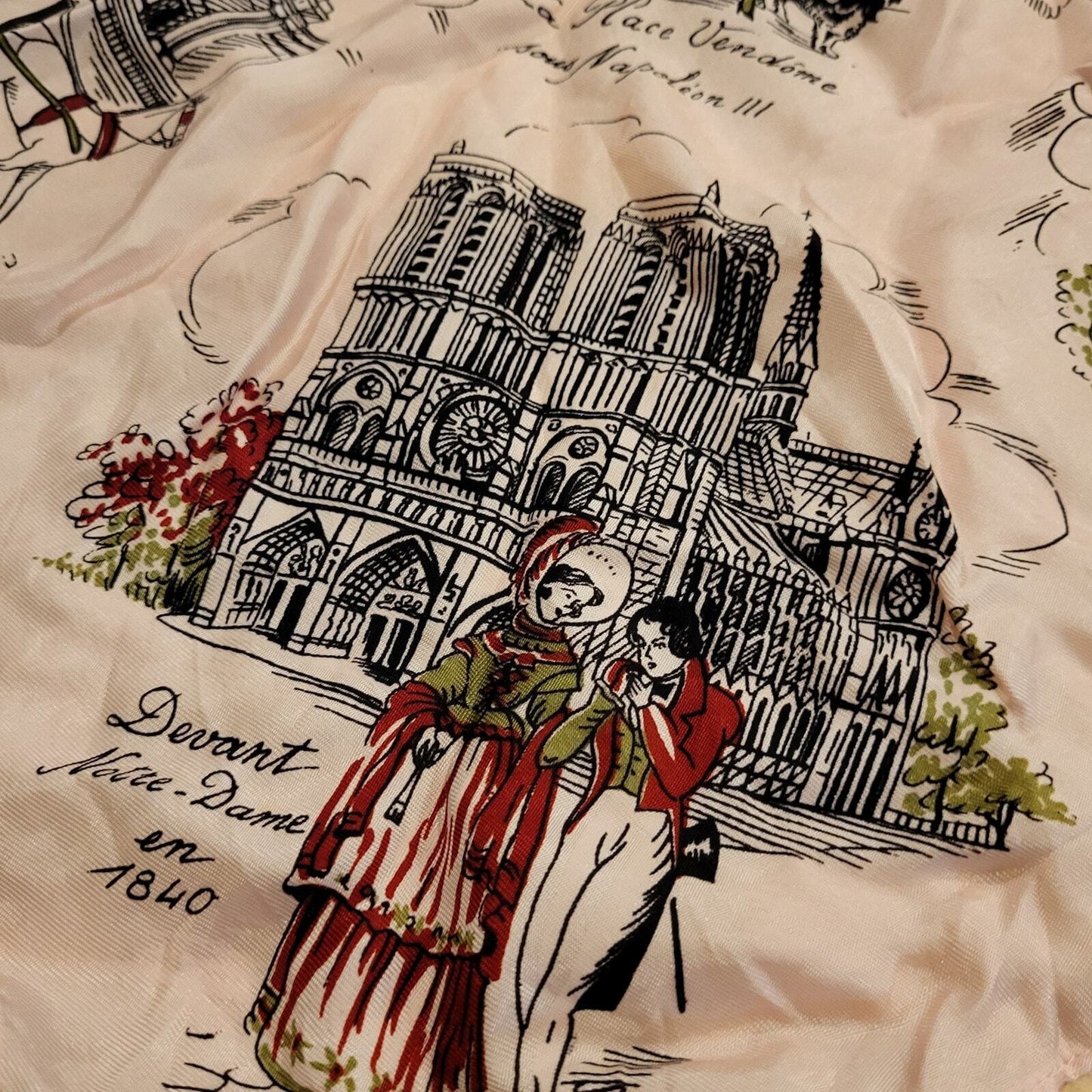 Pink Paris landmarks scarf 20"x20"