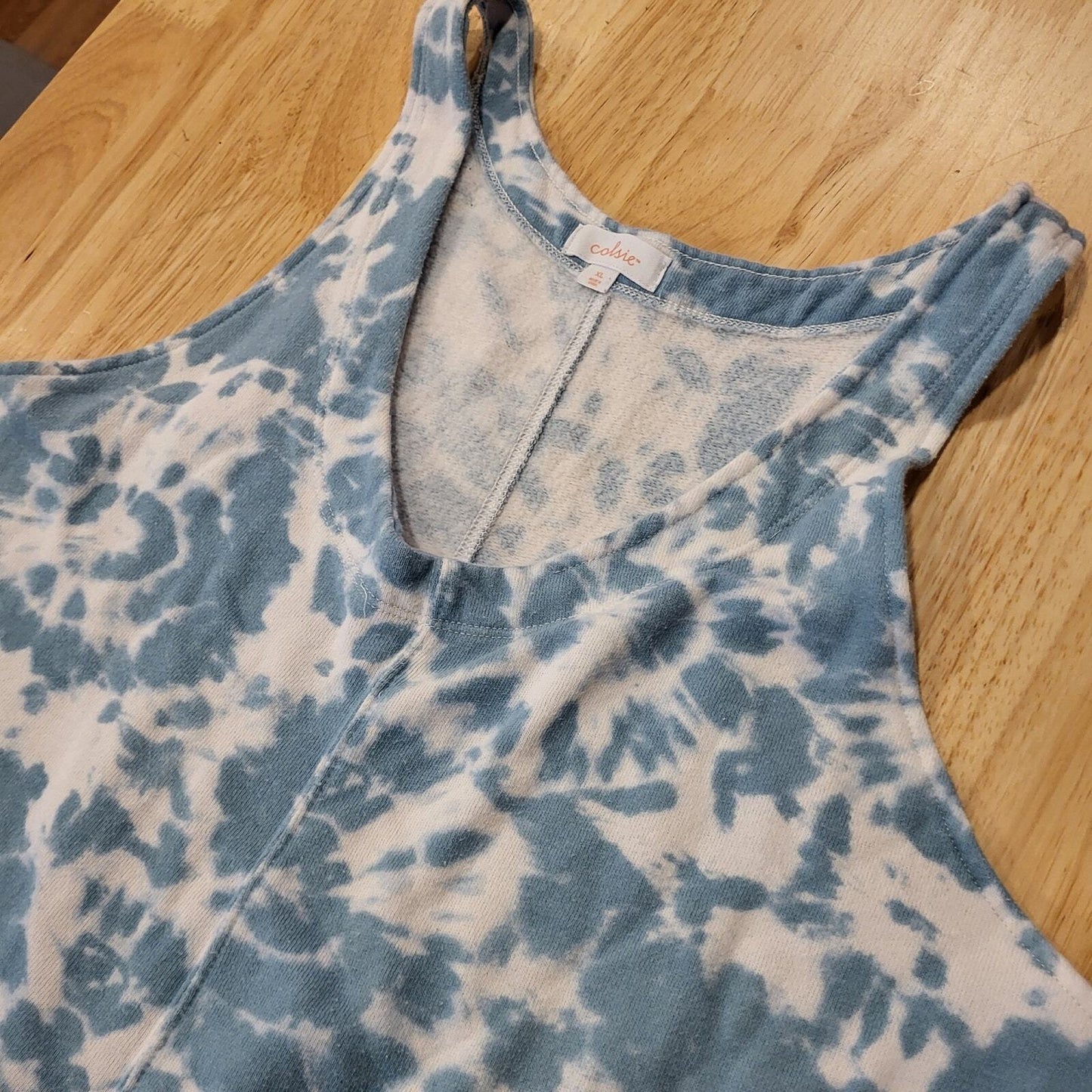 Colsie Blue Tie Dye Jersey Sweatpants Overalls XL 21" P2P (See photo for Spot)