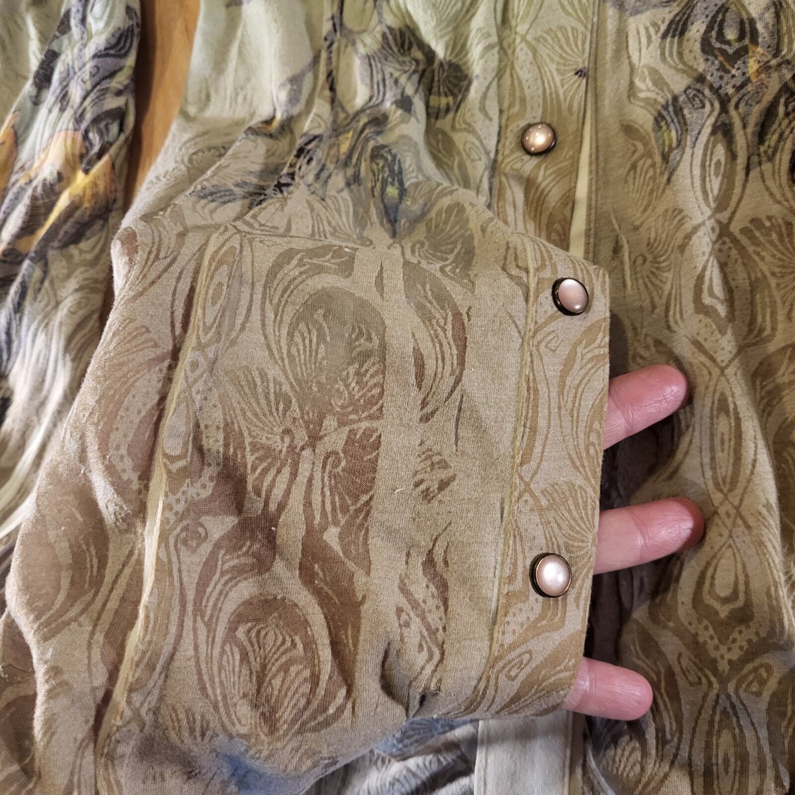 Butterfly Dropout Vintage Burnout Jersey Button Down Collared y2k Roses Birds 
