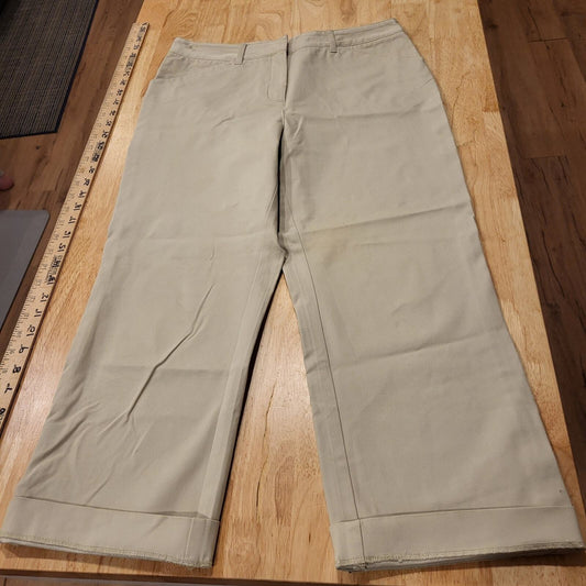 Lilly Pulitzer Size 8 Cotton Blend Khaki 32" Waist Cropped