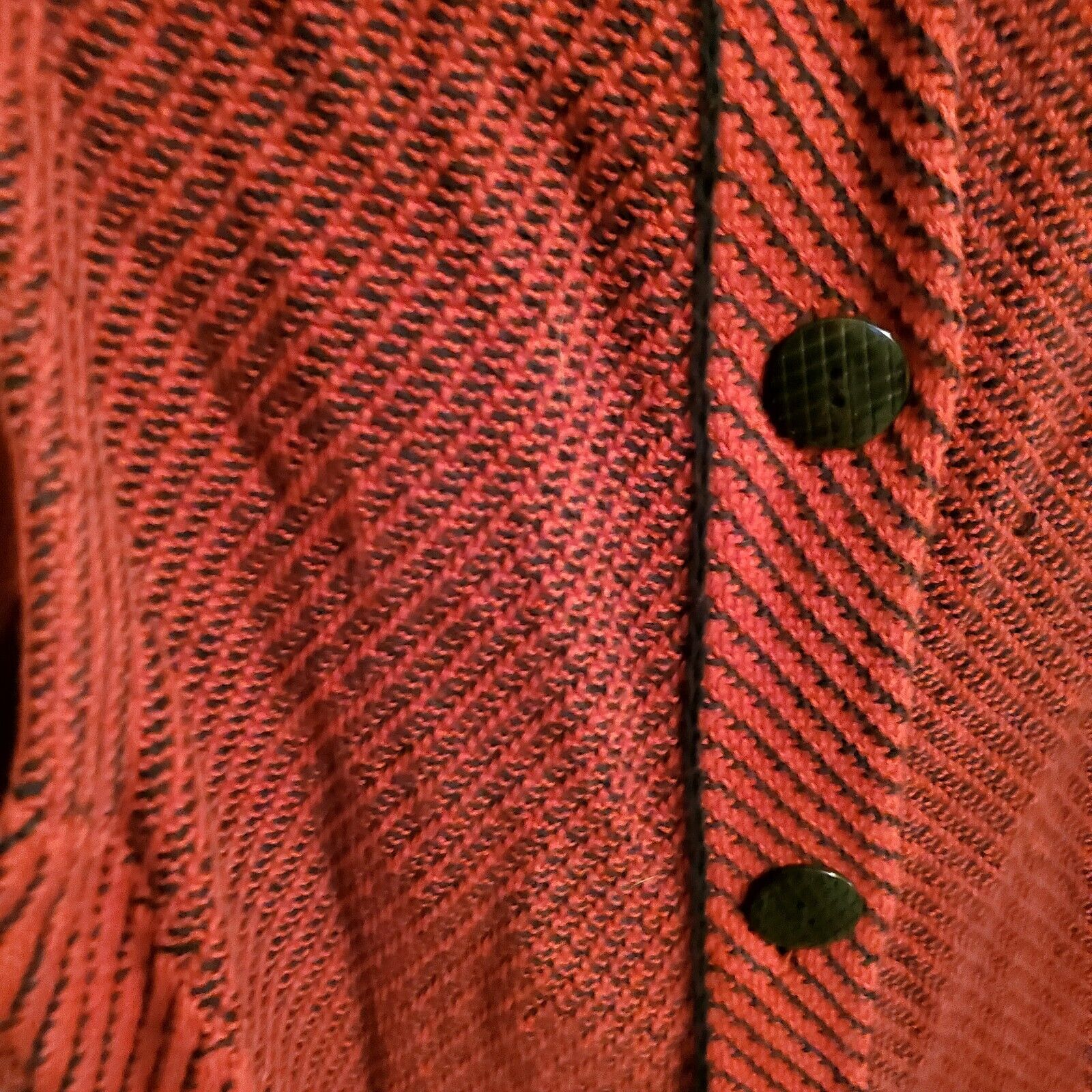 100%Cotton Habitat Clothes To Live In Button Front Chevron knit vest red black