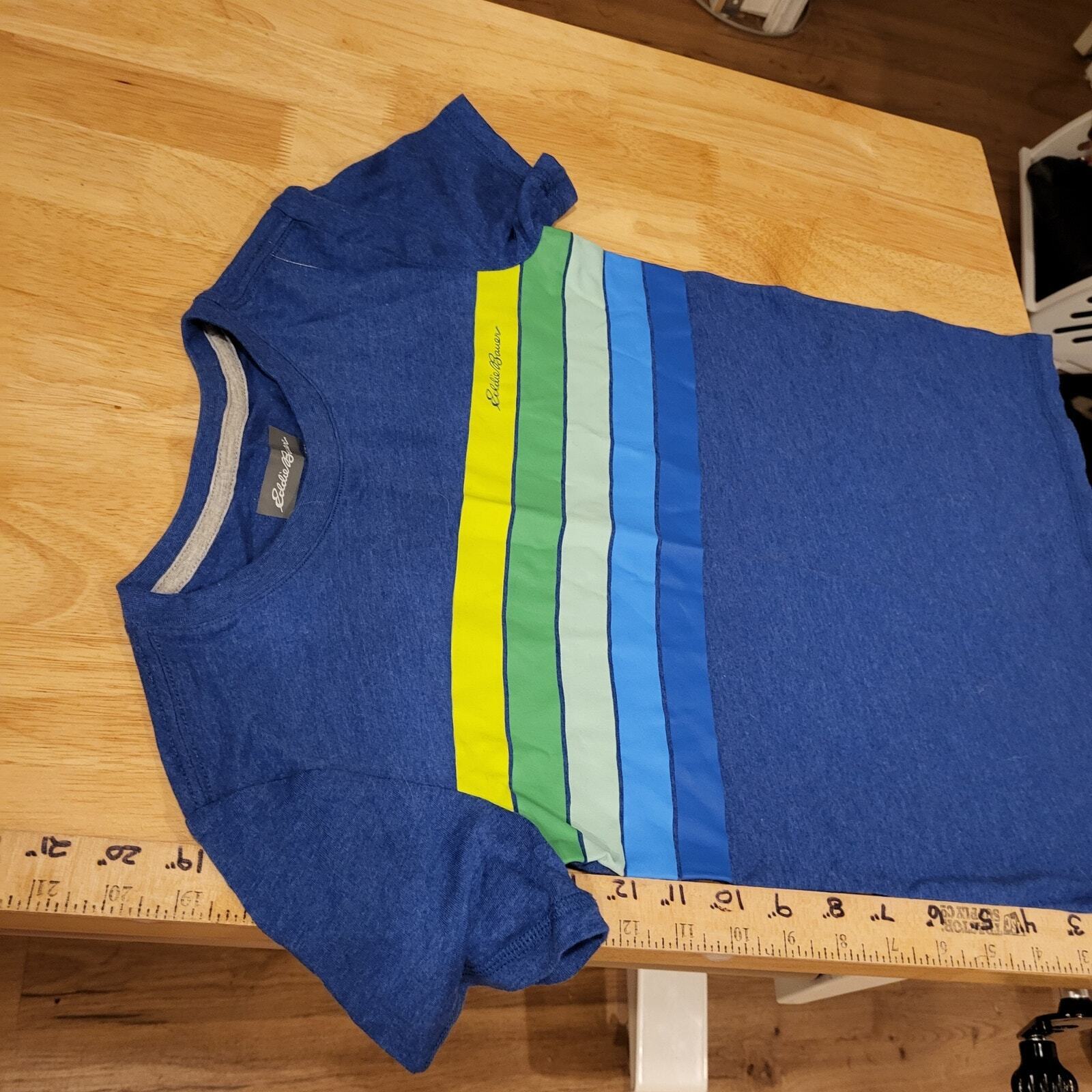 Kids Eddie Bauer Blue T-shirt Never Worn 7/8 Small 14" Pit to Pit