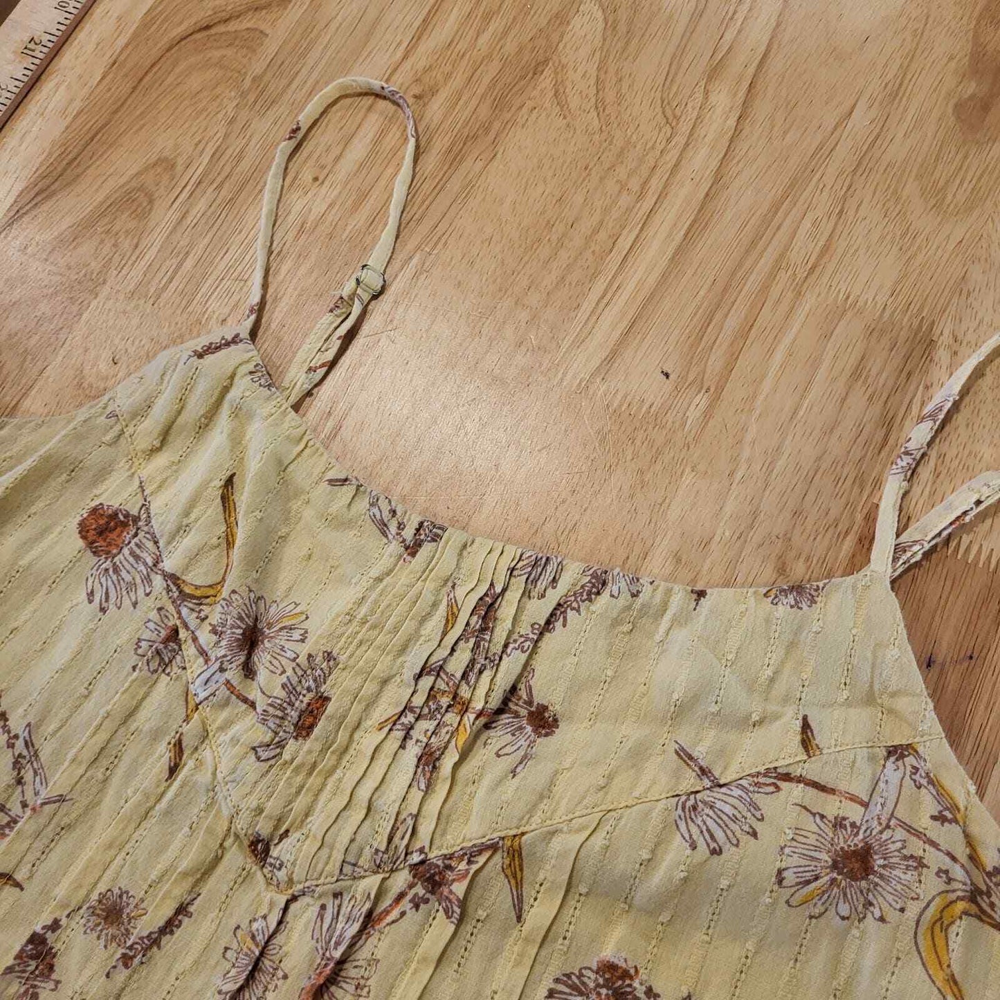 Yellow Urban Outfitters Floral Spaghetti Strap Dress Short