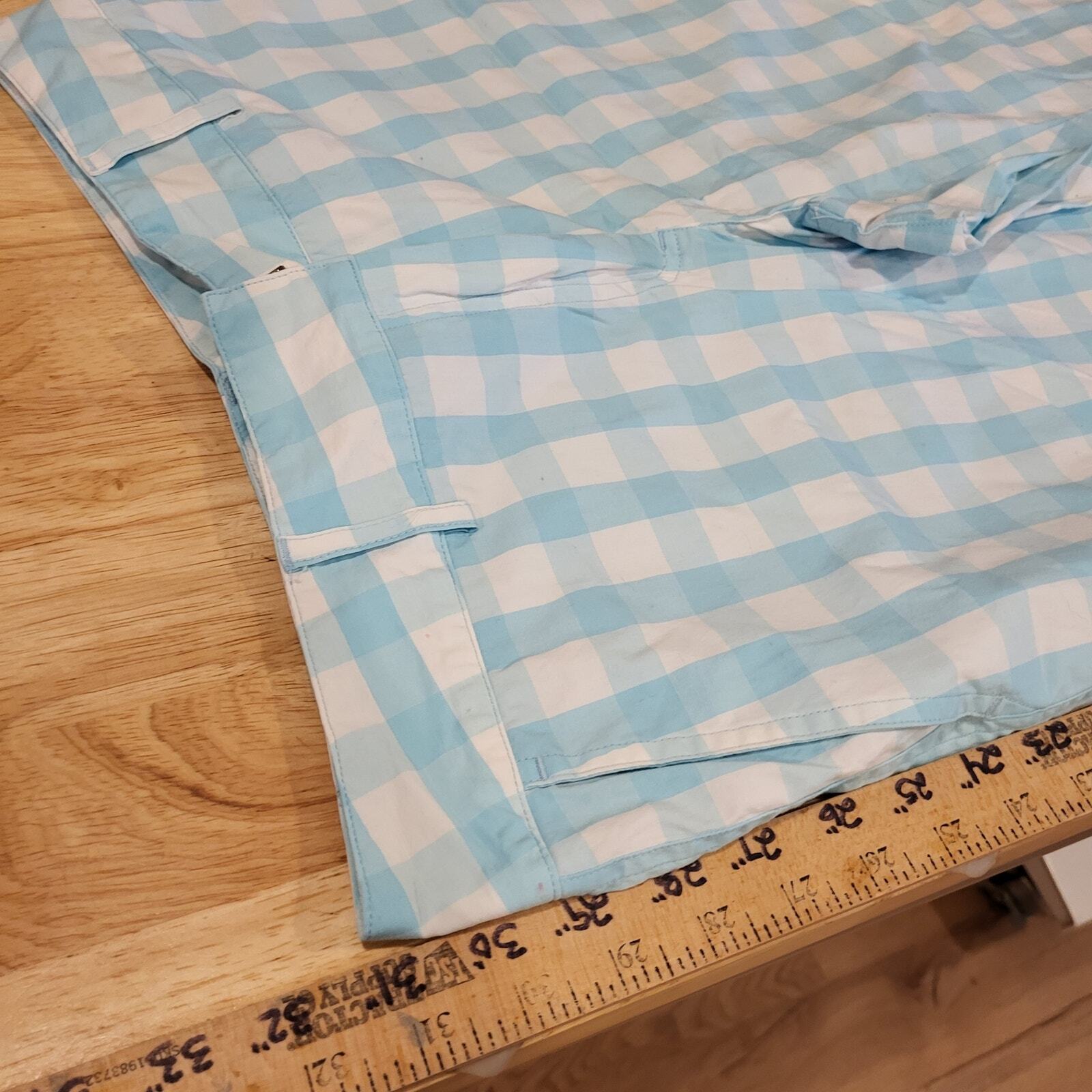 Lilly Pulitzer Blue gingham cropped pants zip pocket cotton straight size 6