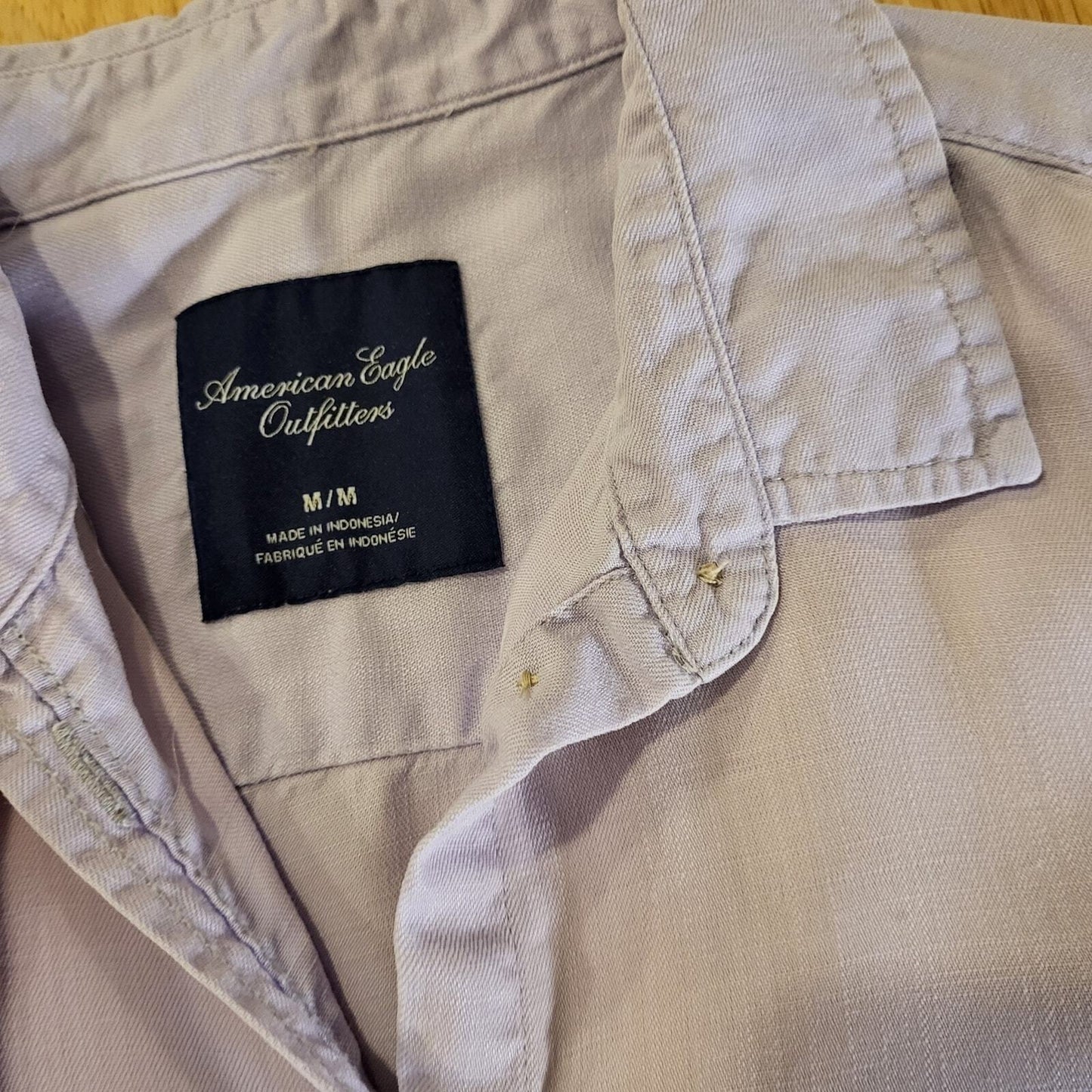 American Eagle Outfitters Light Lavender Purple Lyocell Button Down Collared Med