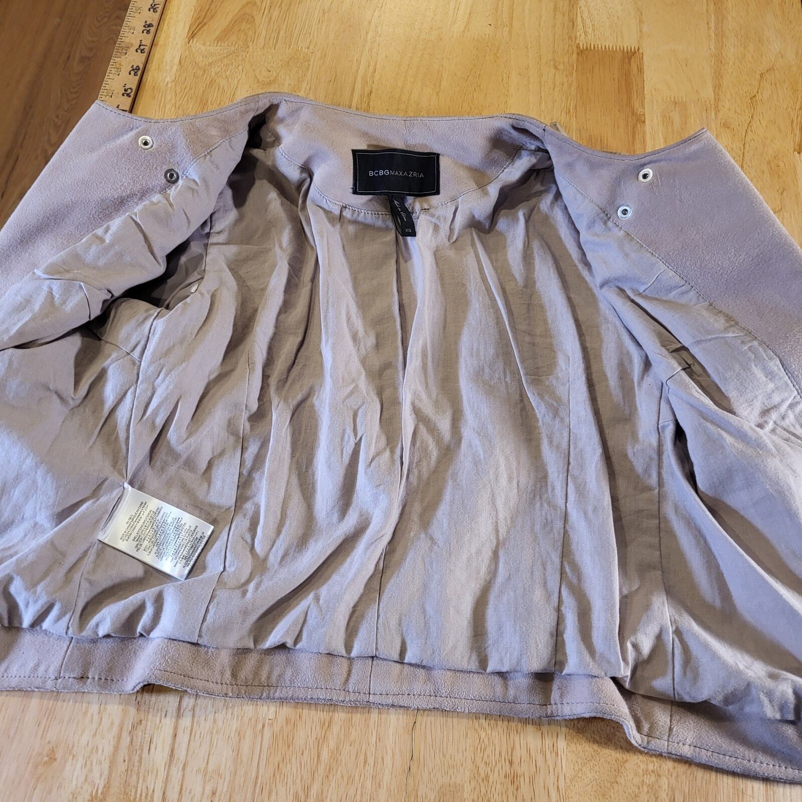 BCBGMAZAZRIA xs Cream Beige Suede Moto Jacket 100% Goat Leather