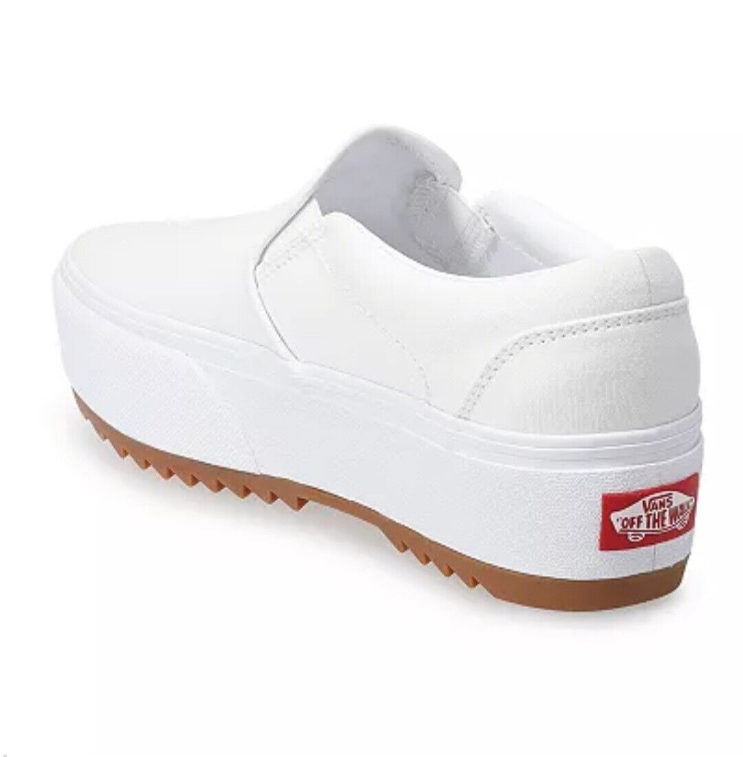 New With Tag Yellow Vans Asher Platform ST Women's Slip-on Canvas Shoes 9.5
