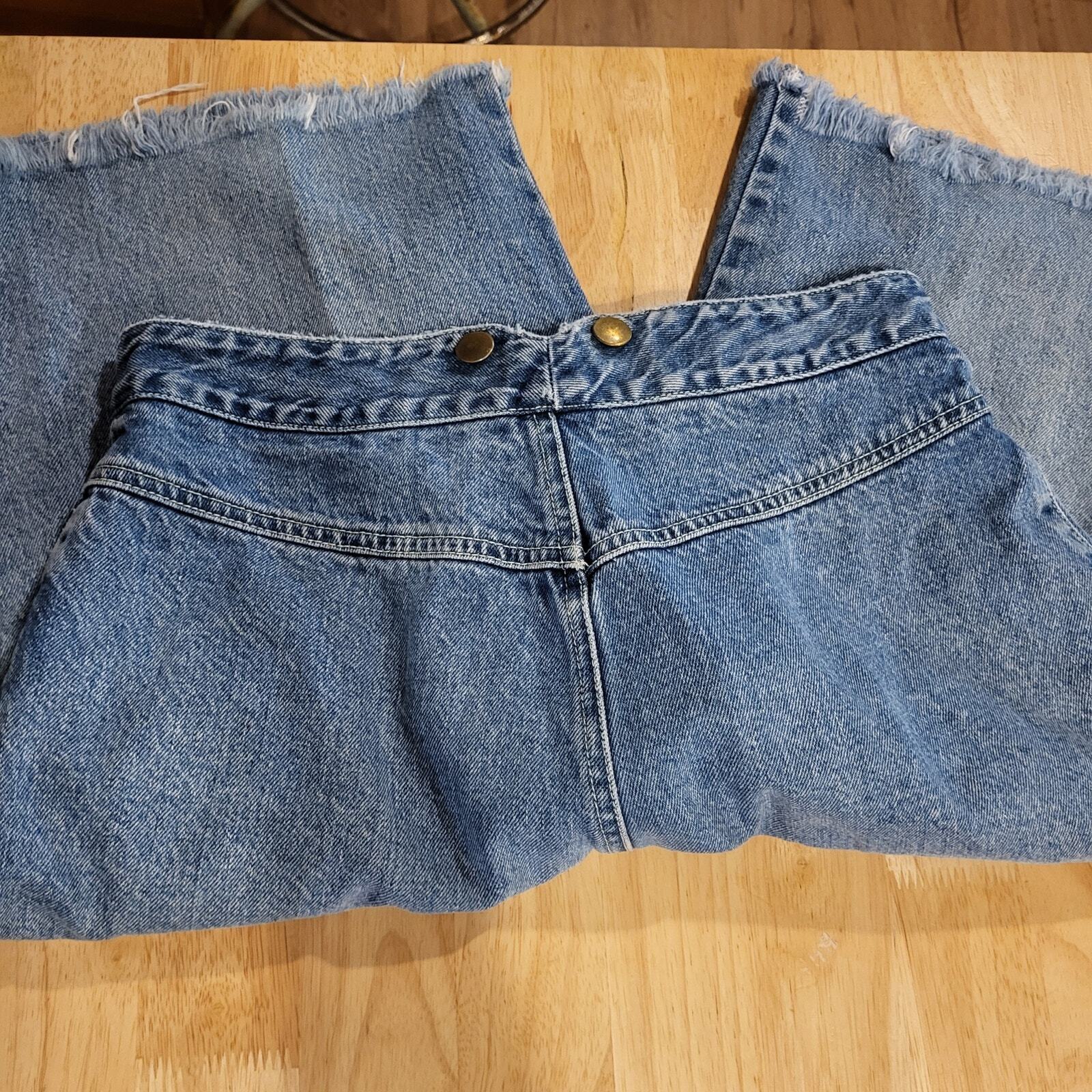 Vintage Fabrizio Sportwear 90's Denim Yoke Jean Shorts Cutoff Suspender Button