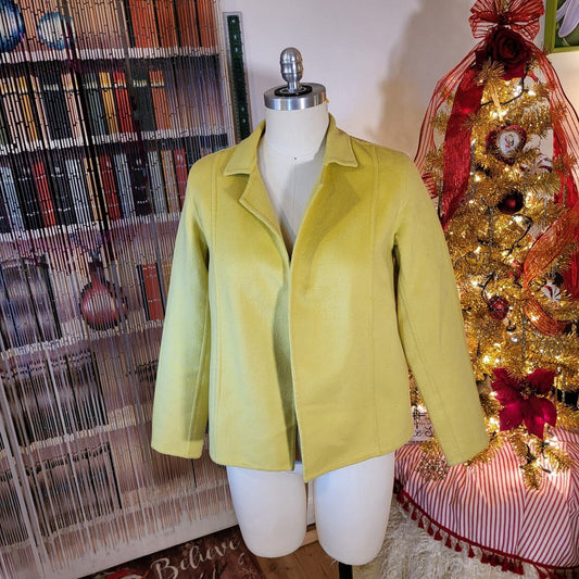 Carlisle Chartreuse Green 50% Wool 50% Angora Soft Size 4 Coat