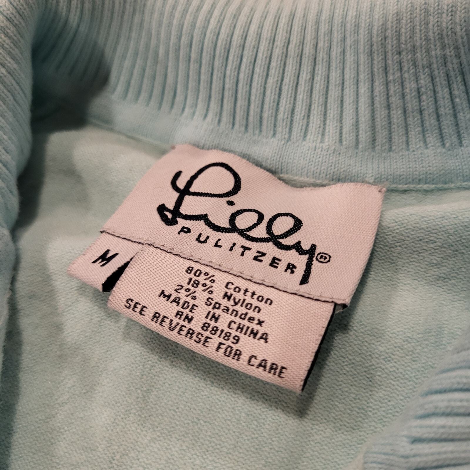 Lilly Pulitzer Cotton Blend Medium Blue Golf Polo Knit Collared Short Sleeve