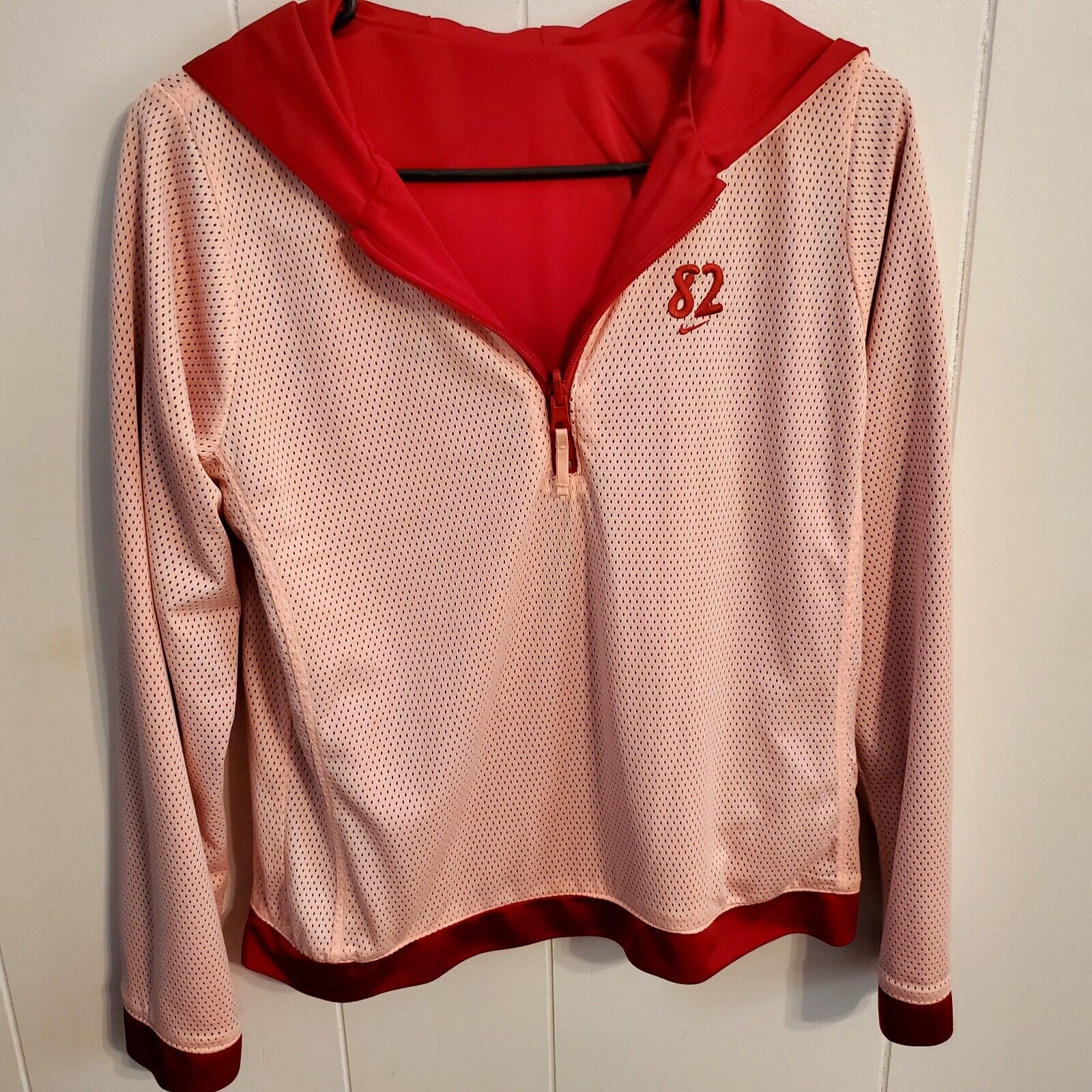 Nike Pink & Red Reversible Zip Front #82 Track & Field Jacket Running 