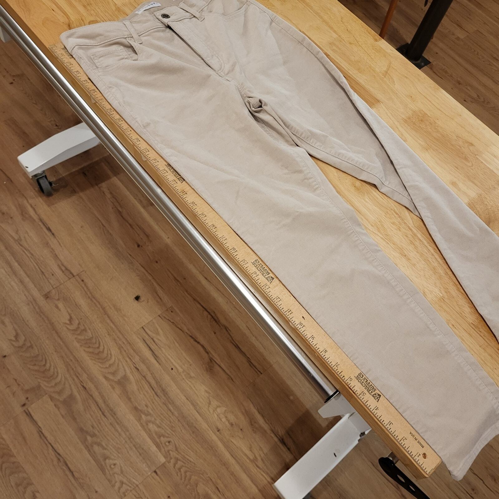 NWT Loft The Skinny High-Rise Petite 29 Khaki Beige Corduroy  37" Length