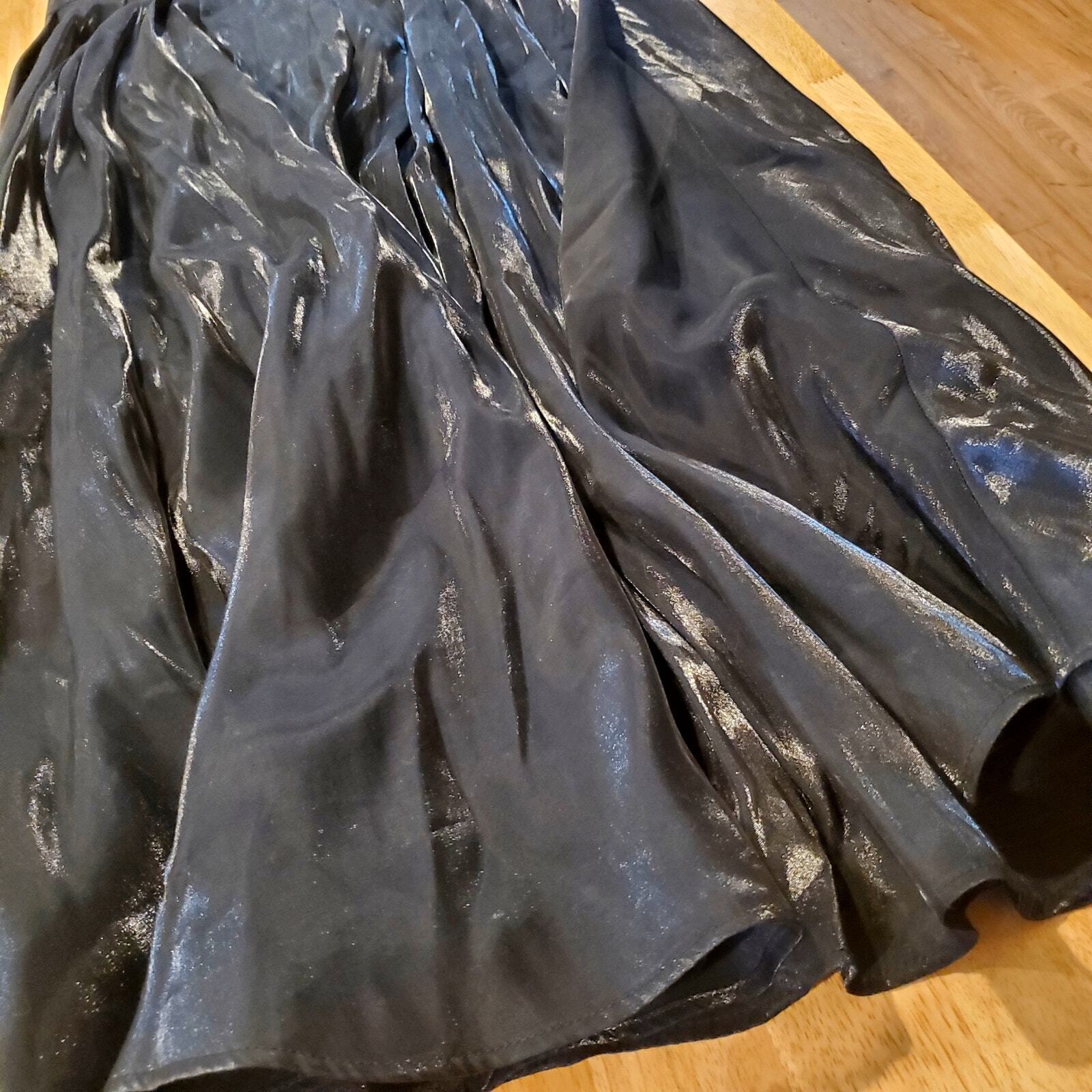 Vintage Studio Jax 10 Liquid Look Flowy Black Rayon shimmer Formal 30" Waist