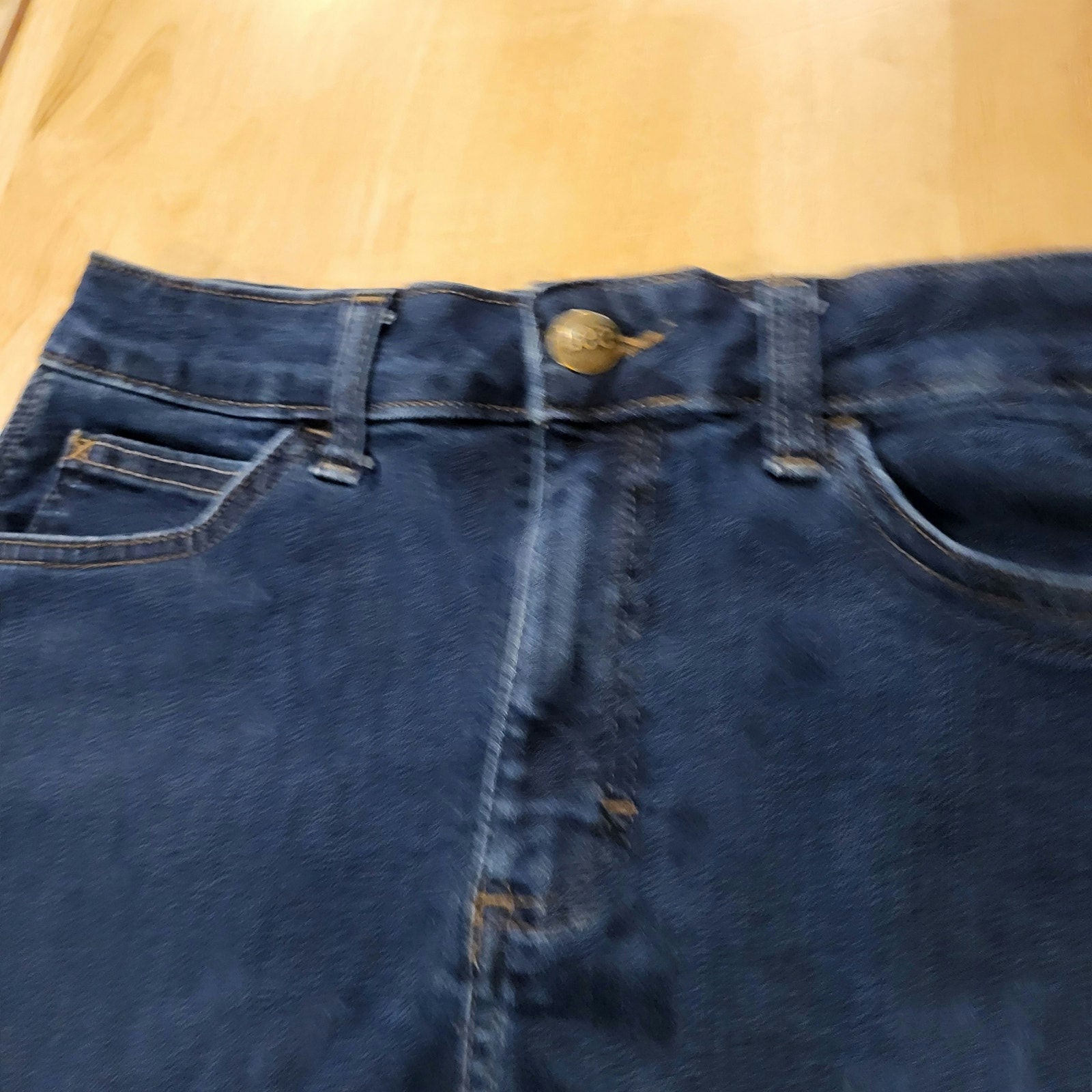 Vintage Denim Lee Midi Skirt Logo Tab 28" Waist 