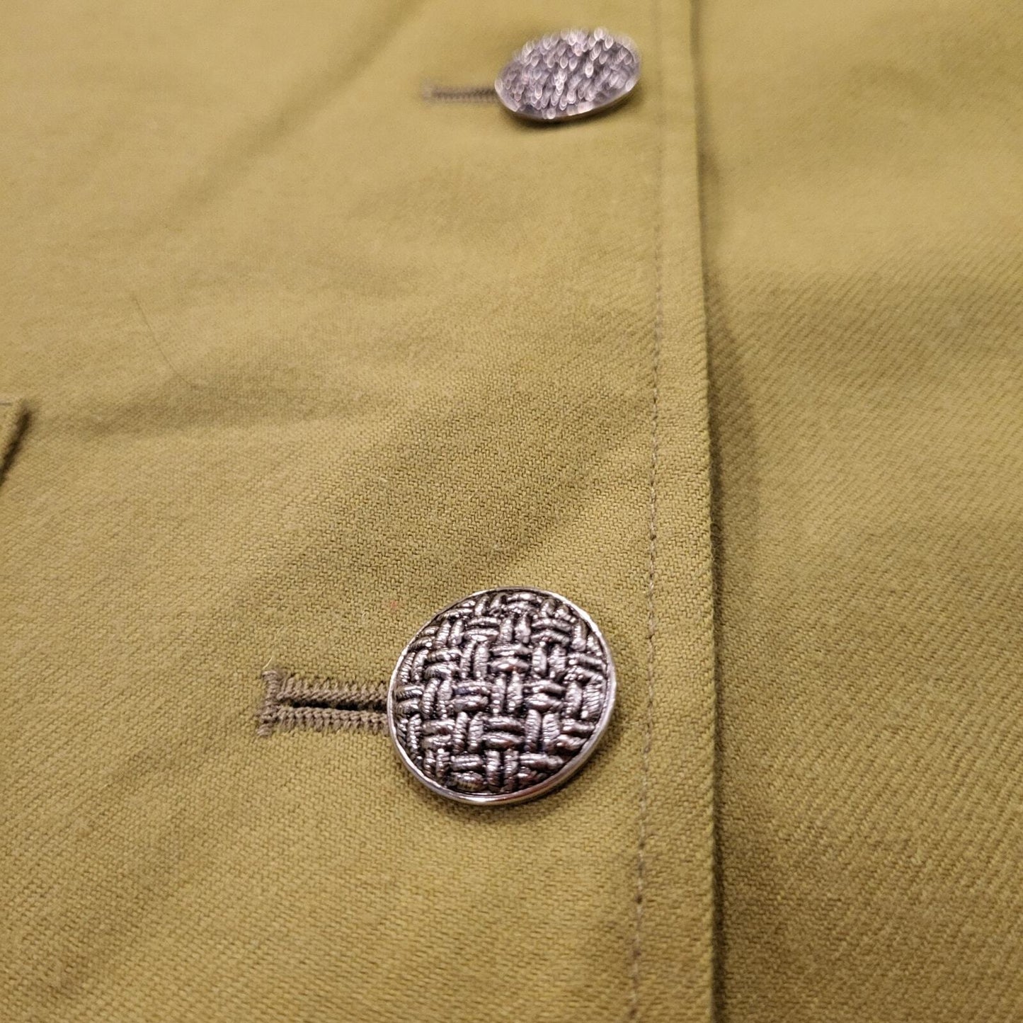 Vintage chartreuse green wool Danielle Martin coat button detail small 20" p2p