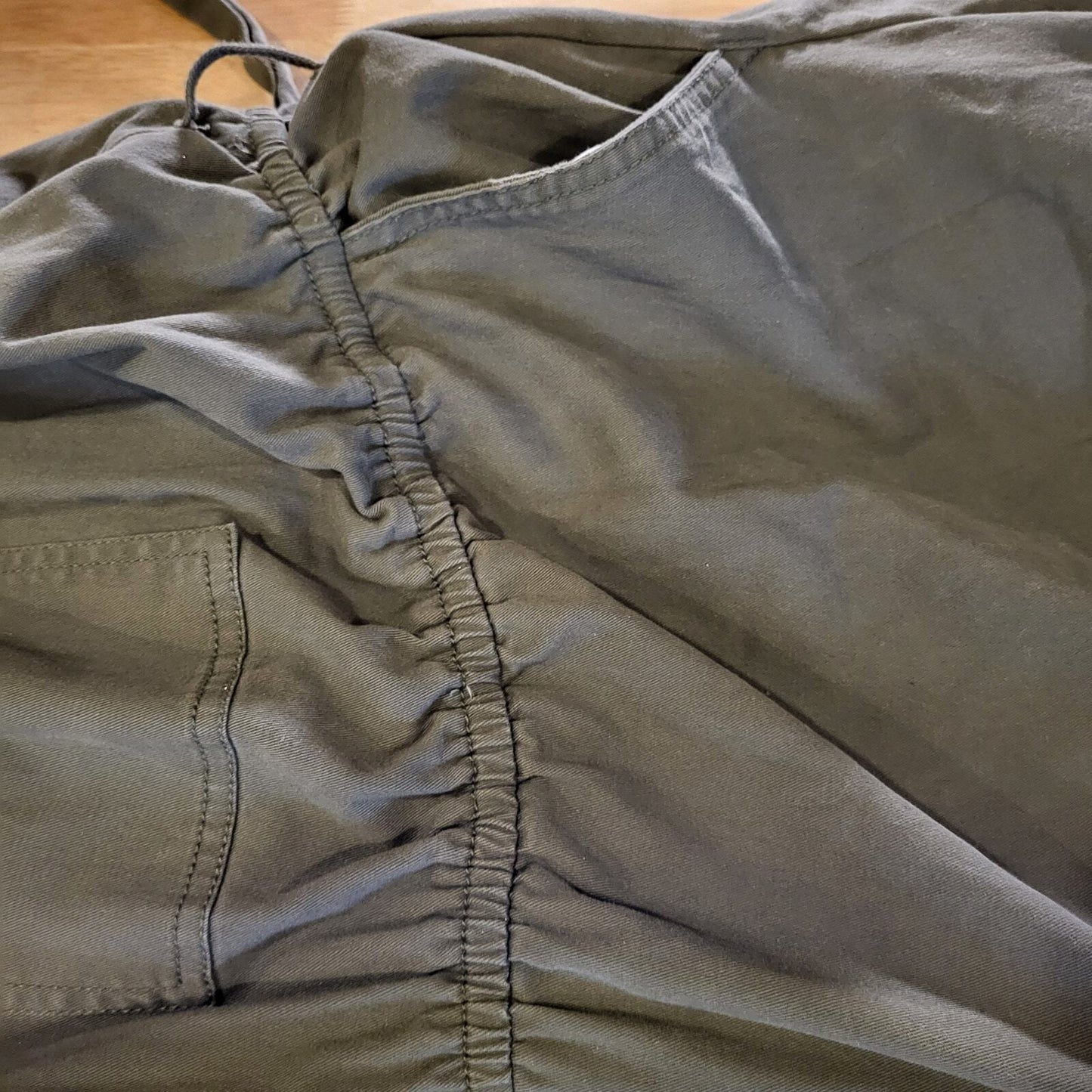 A.N.A 2X Army Green Short Sleeve Jumpsuit Button Collared Pockets Cotton