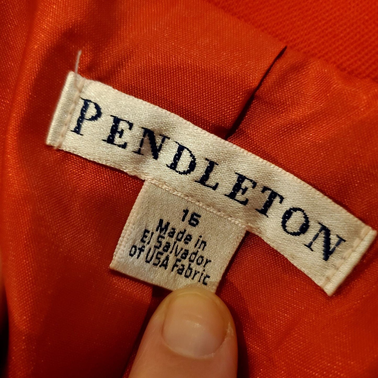 Pendleton VINTAGE  100% Virgin Wool  Red Blazer Size 16 22" Pit 2 Pit Pockets 