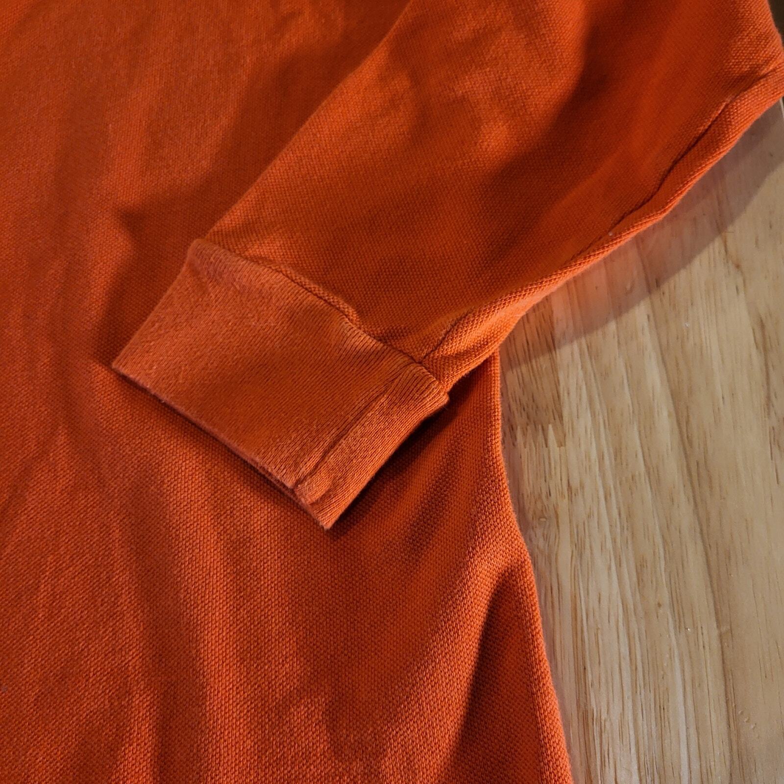 Ralph Lauren The Skinny Polo Orange Medium Cotton Long Sleeve