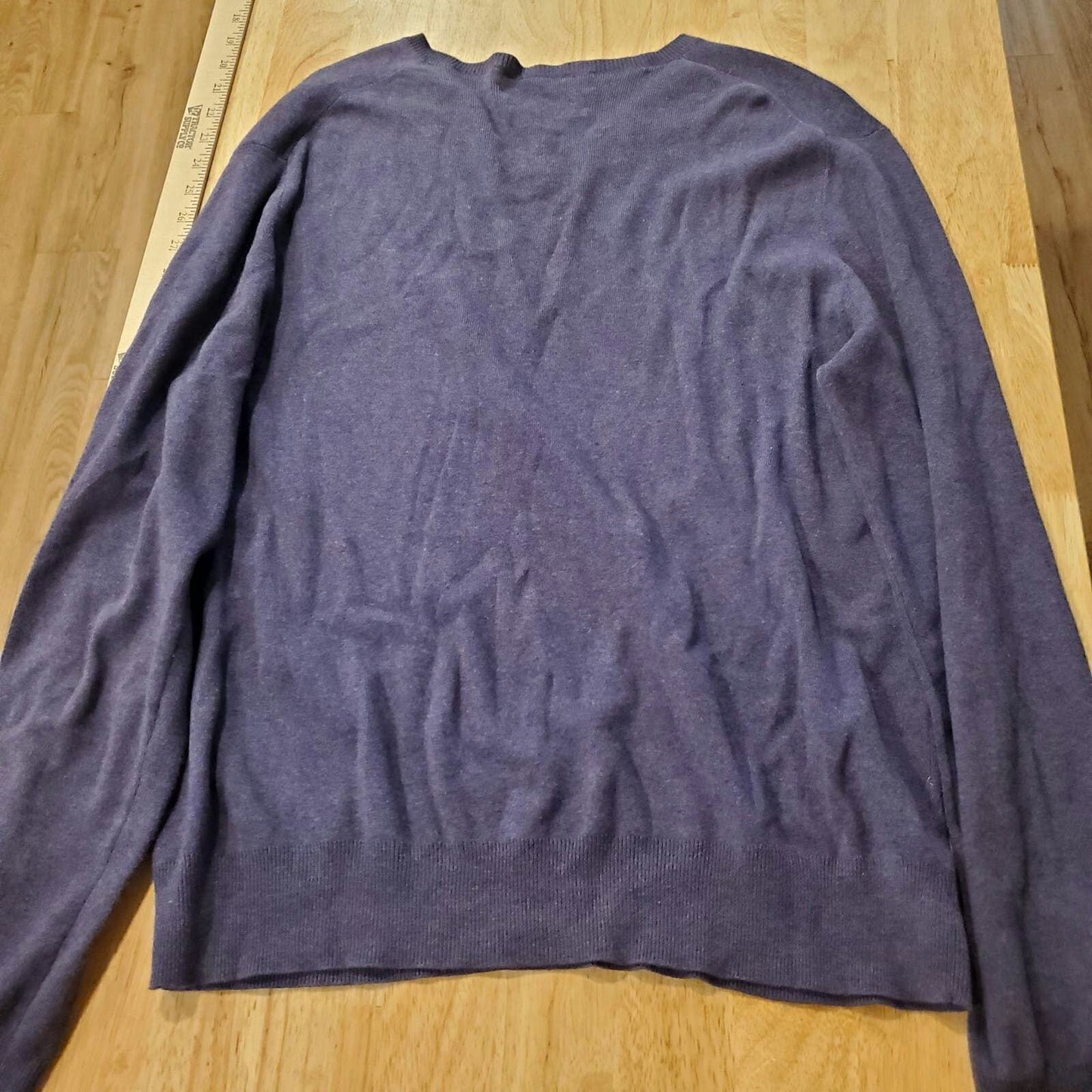 Polo By Ralph Lauren Purple 100% Cotton Light Weight Sweater Large Tight knit 