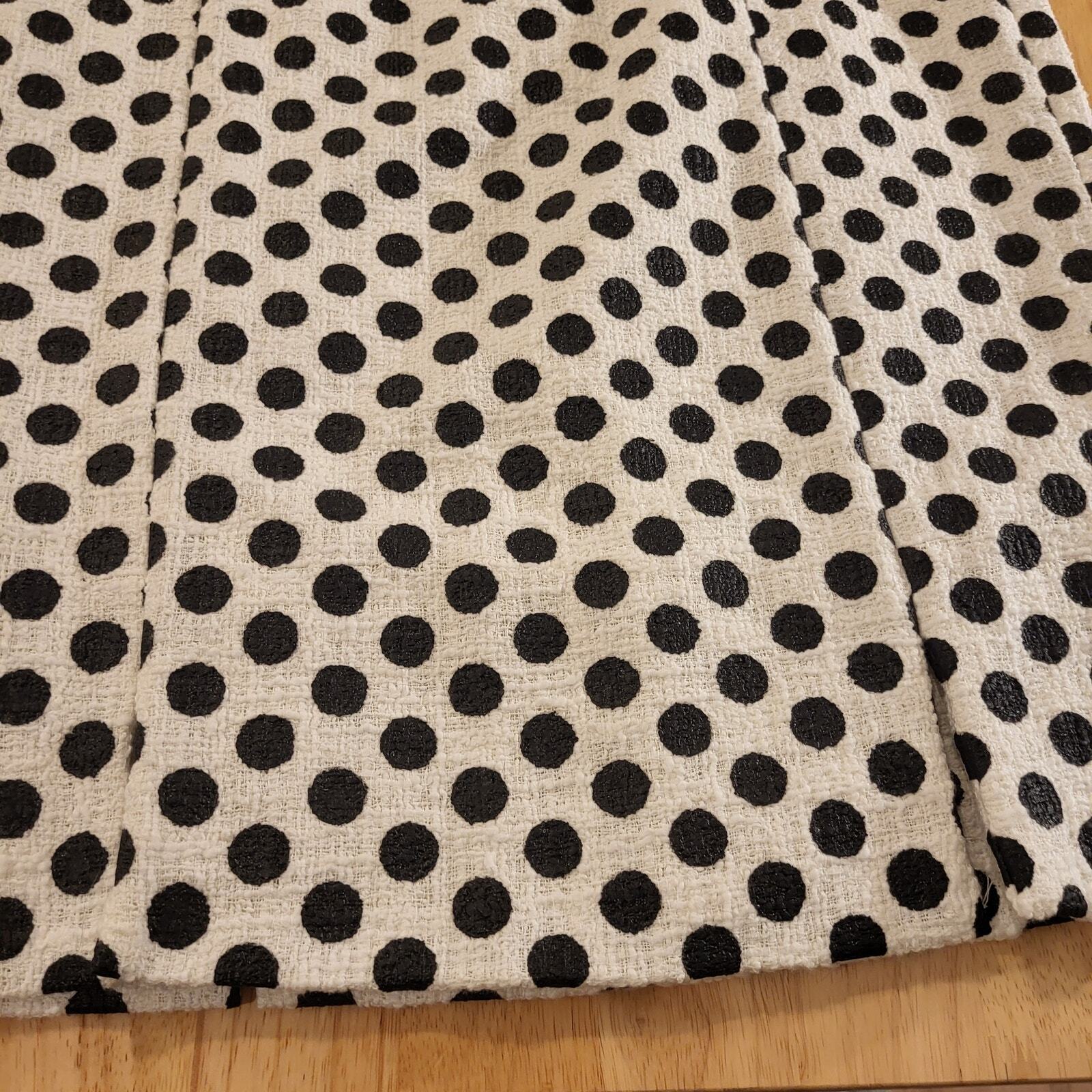 Nwt Doncaster Black & White Polka Dot Pencil Slit Skirt Incredible Quality SZ 10