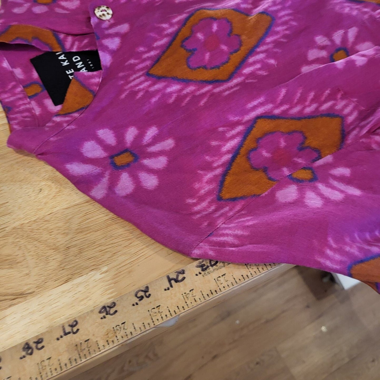Bitte Kai Rand Batik Dyed Pink Double Breasted Button Blouse 18" Pit 2 PIT Small
