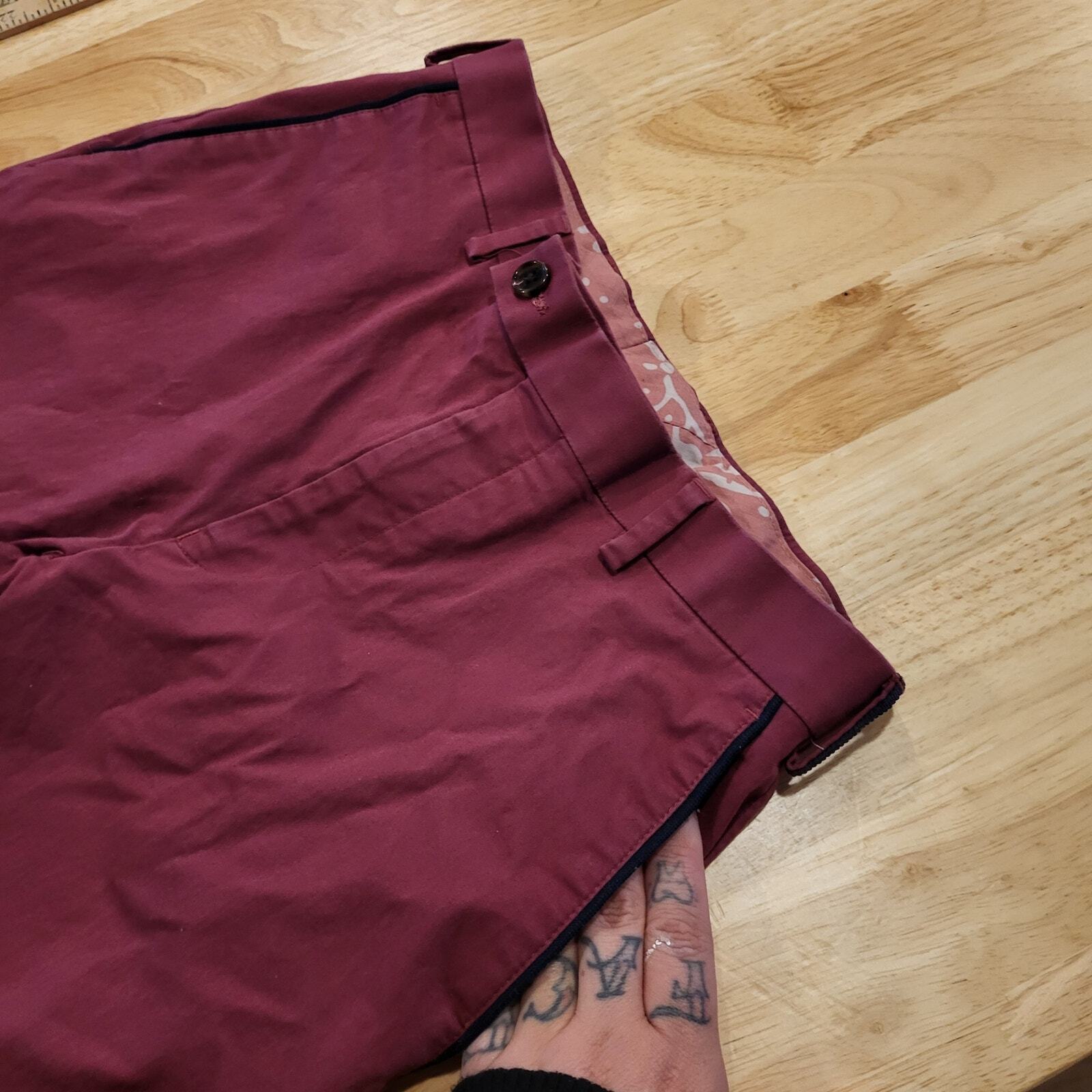   Ralph Lauren 16 Teen Maroon Tuxedo Slacks Side Stripe 28" Waist