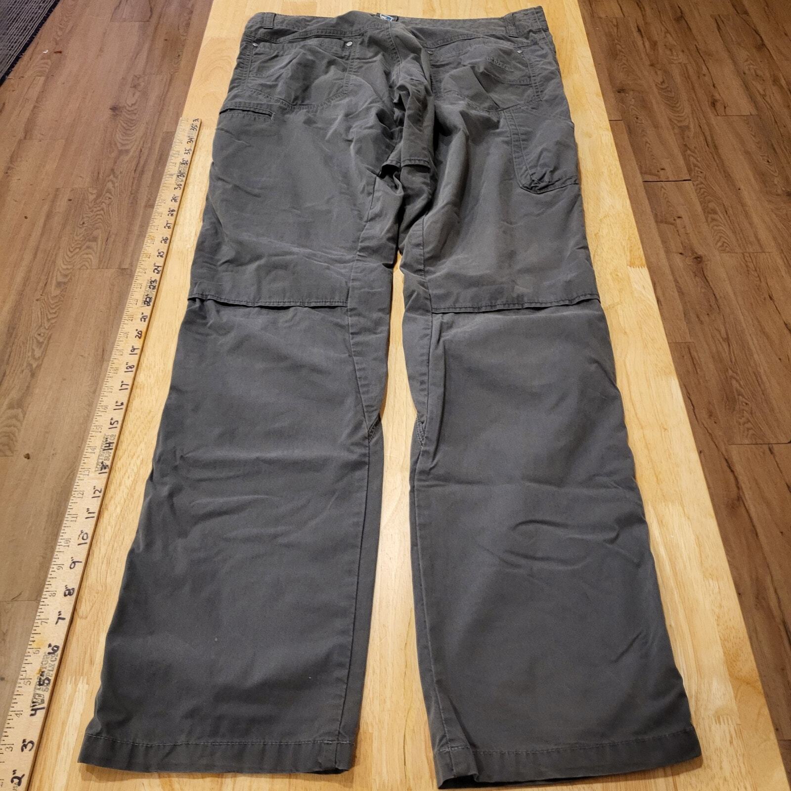 Kuhl Radikal Men's Charcoal Pants Pocket Knee Detail (Some Wear & Staining)