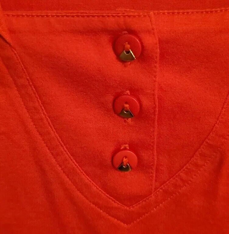 Jamie Sadock Golf Shirt Medium Red Short Sleeve Collar Detail Cuff Embellishment