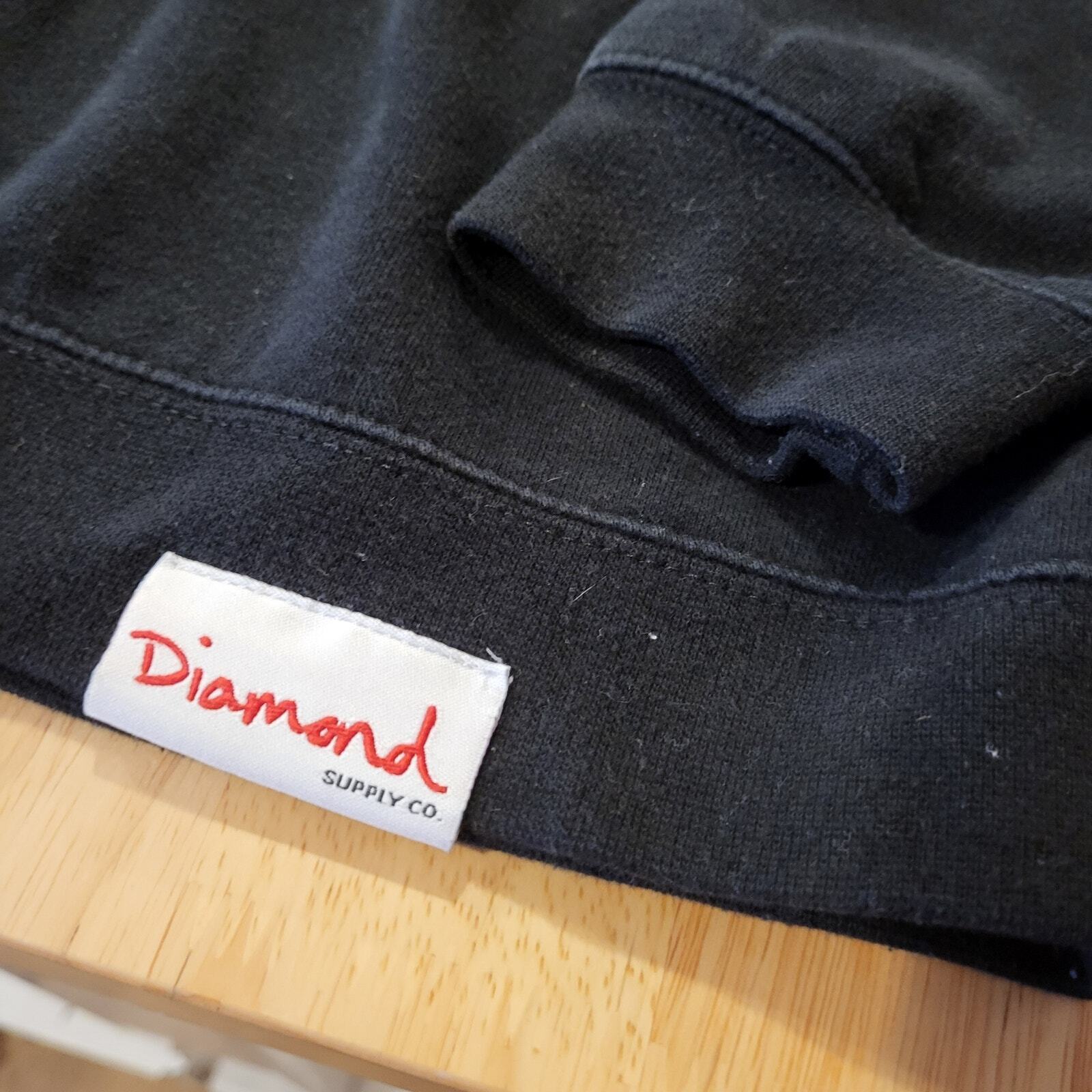 Diamond Supply Company Black Pullover Sweatshirt 19" P2P 21" Long small