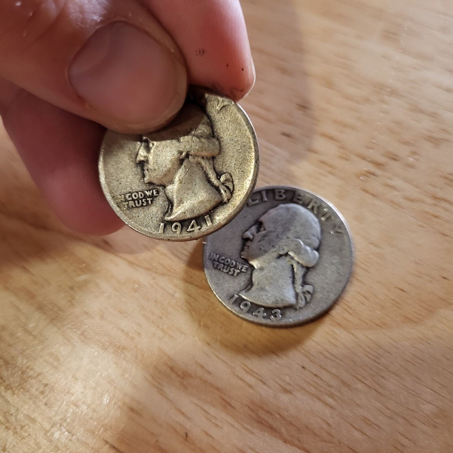 Collection of 1940's Silver Washington Quarters 5.63g 4 coins 