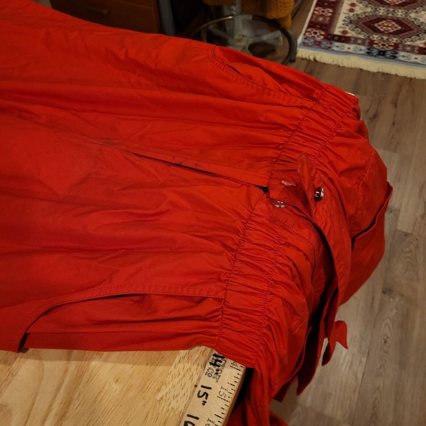 Vintage Red Saint Germain Paris Jumpsuit Elastic Waist Zip 28"-38" Waist