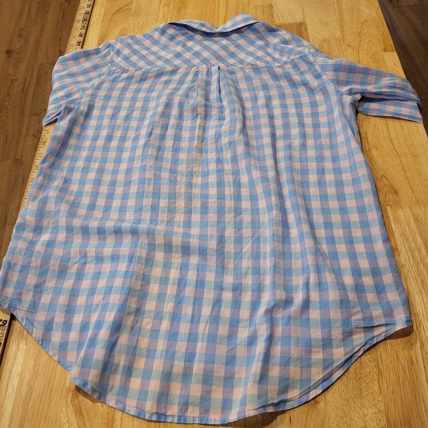 Vineyard Vines Pink & Blue Gingham Collared Button Down Size 4 Long Sleeve