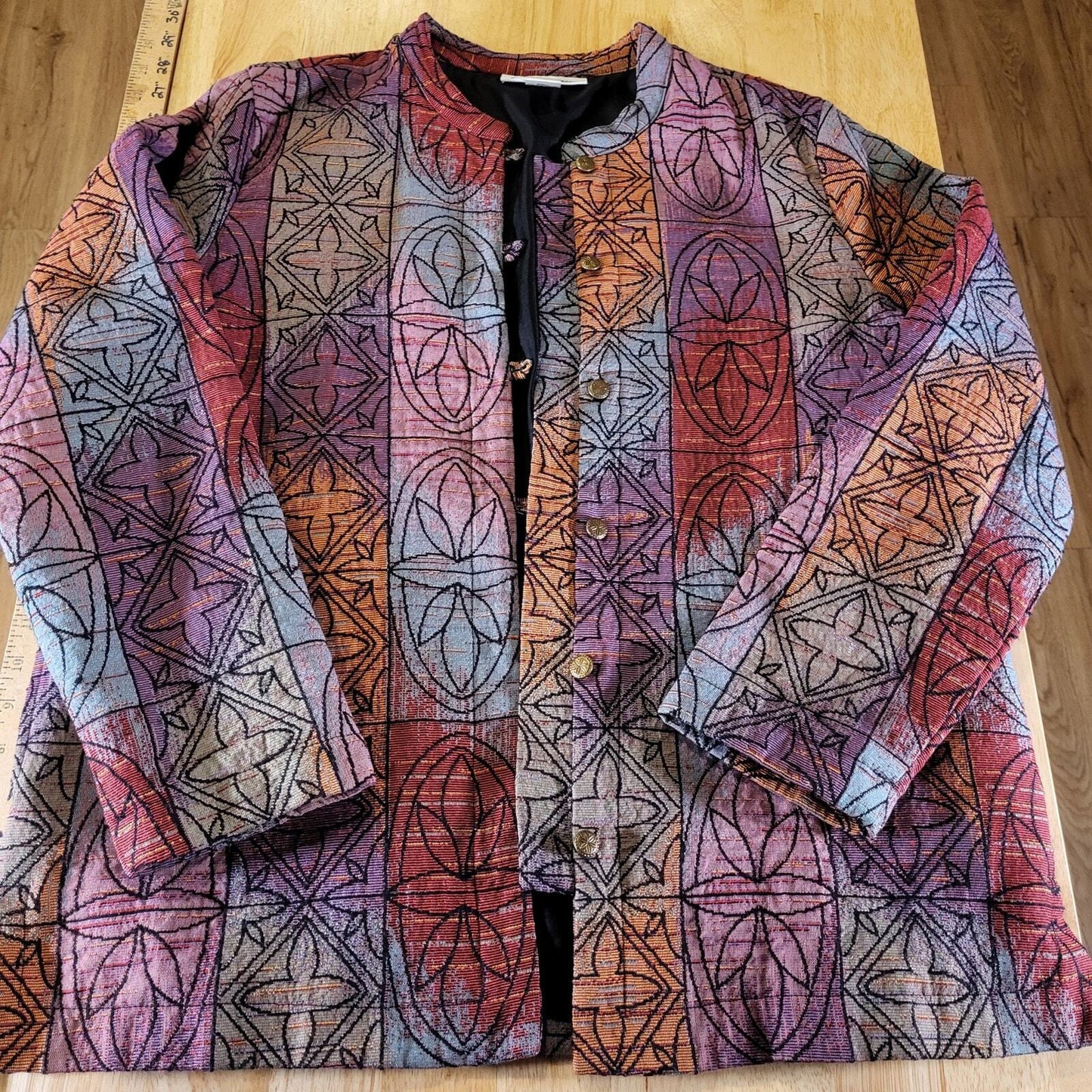 Serengeti Catalog Colorful Stitch Geometric Gold Buttons Quilted Made in India L