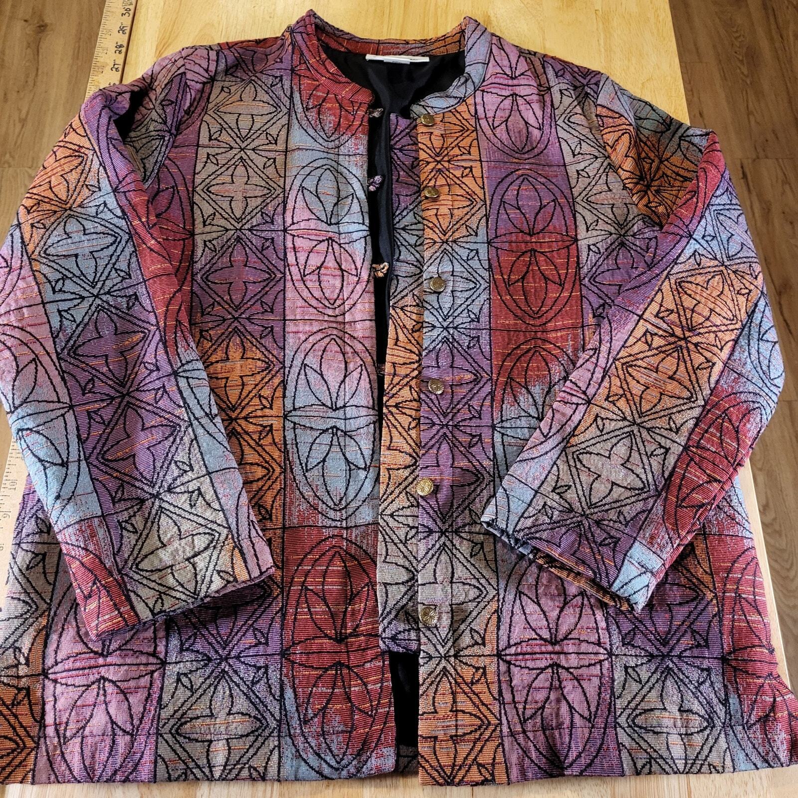 Serengeti Catalog Colorful Stitch Geometric Gold Buttons Quilted Made in India L