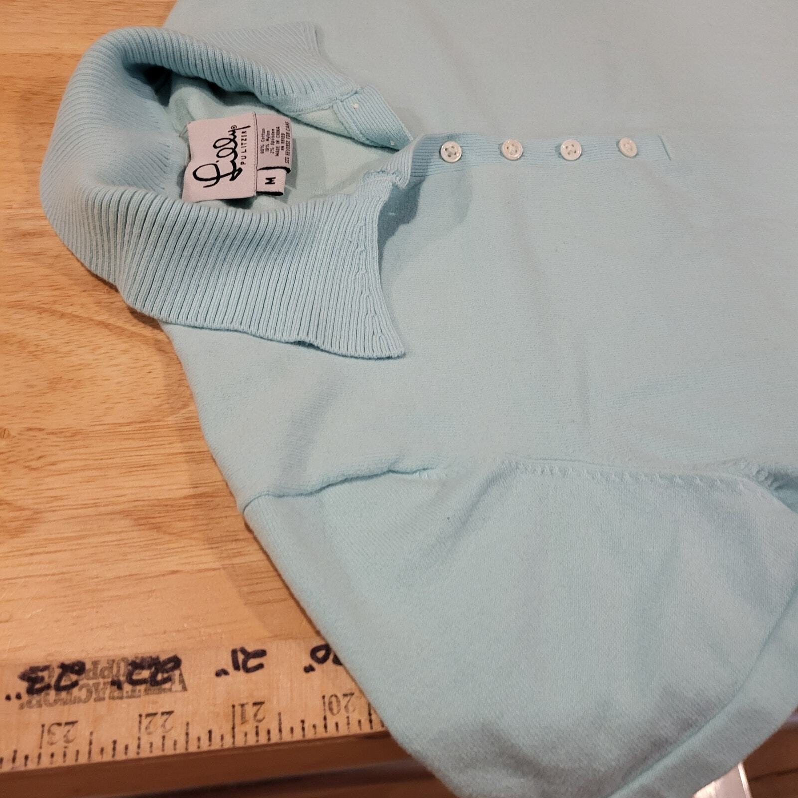 Lilly Pulitzer Cotton Blend Medium Blue Golf Polo Knit Collared Short Sleeve