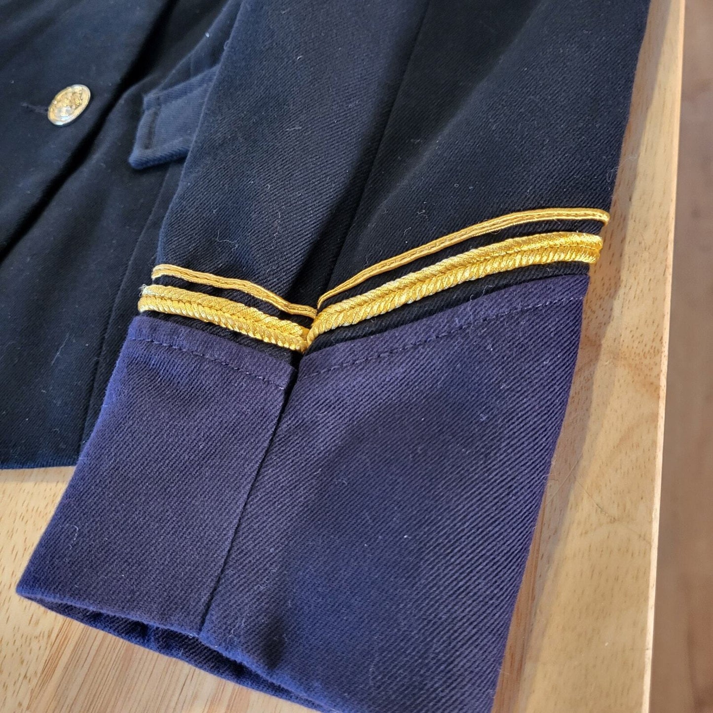 H&M Nay Military Jacket Gold Buttons Cototn 19" Pit 2 Pit