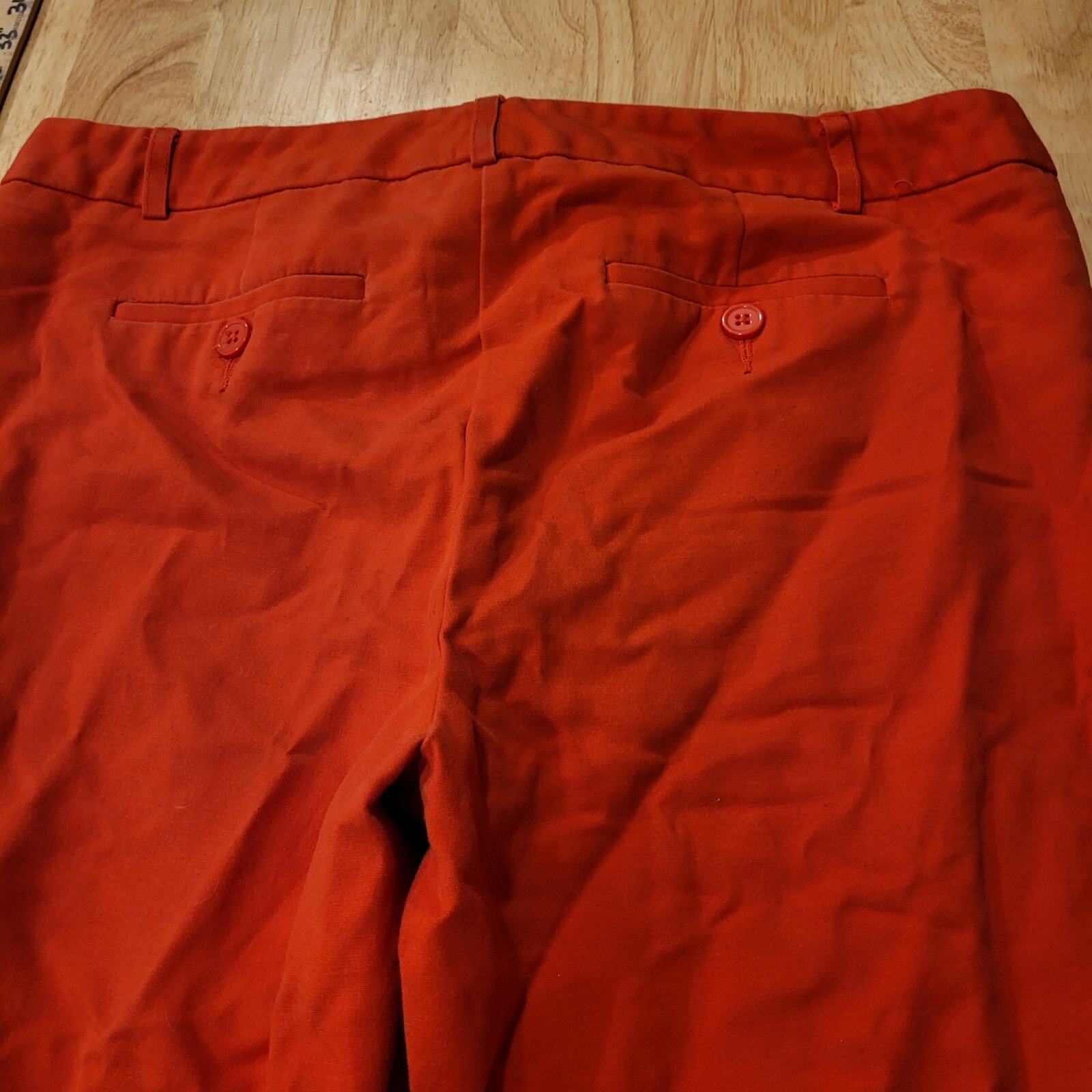 Van Heusen Studio Stretch Cotton Blend Red Trousers 25" Inseam Straight Leg